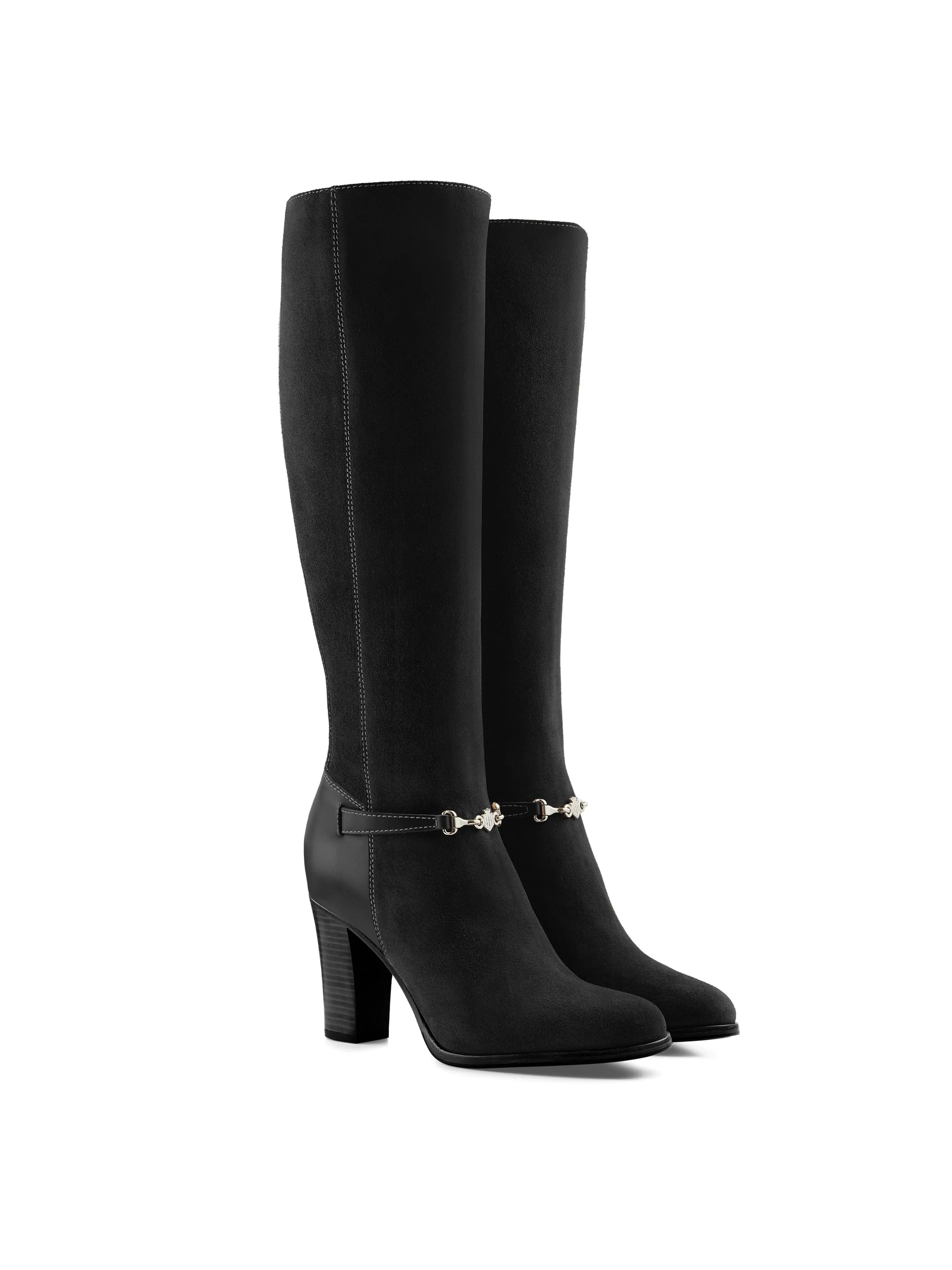 Sleek Profile hypoallergenic Heeled Octavia (Sporting Fit) - Black Suede