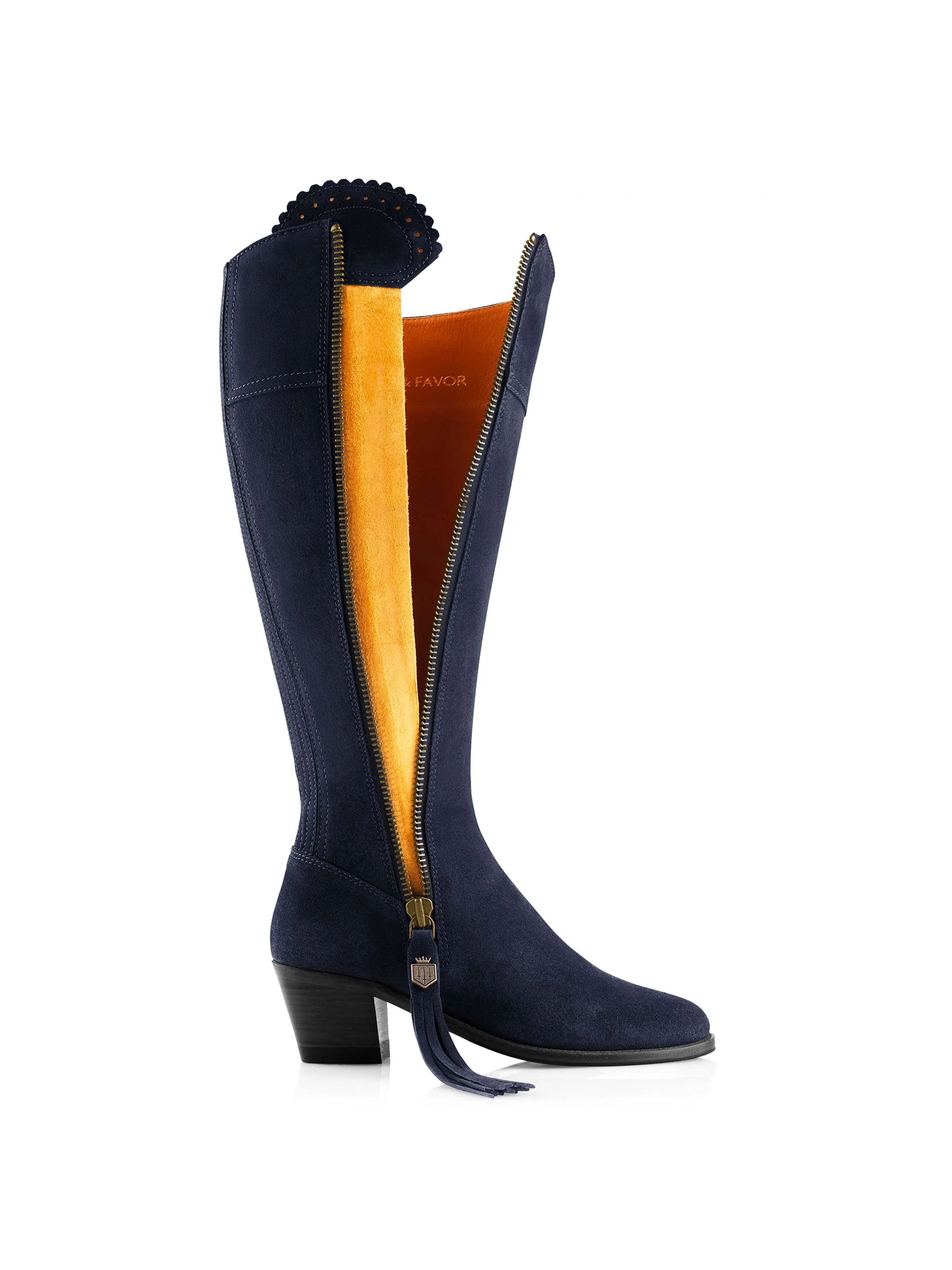 Weekend Wear Stable Support Windy Weather Heeled Regina (Sporting Fit) - Navy Blue Suede