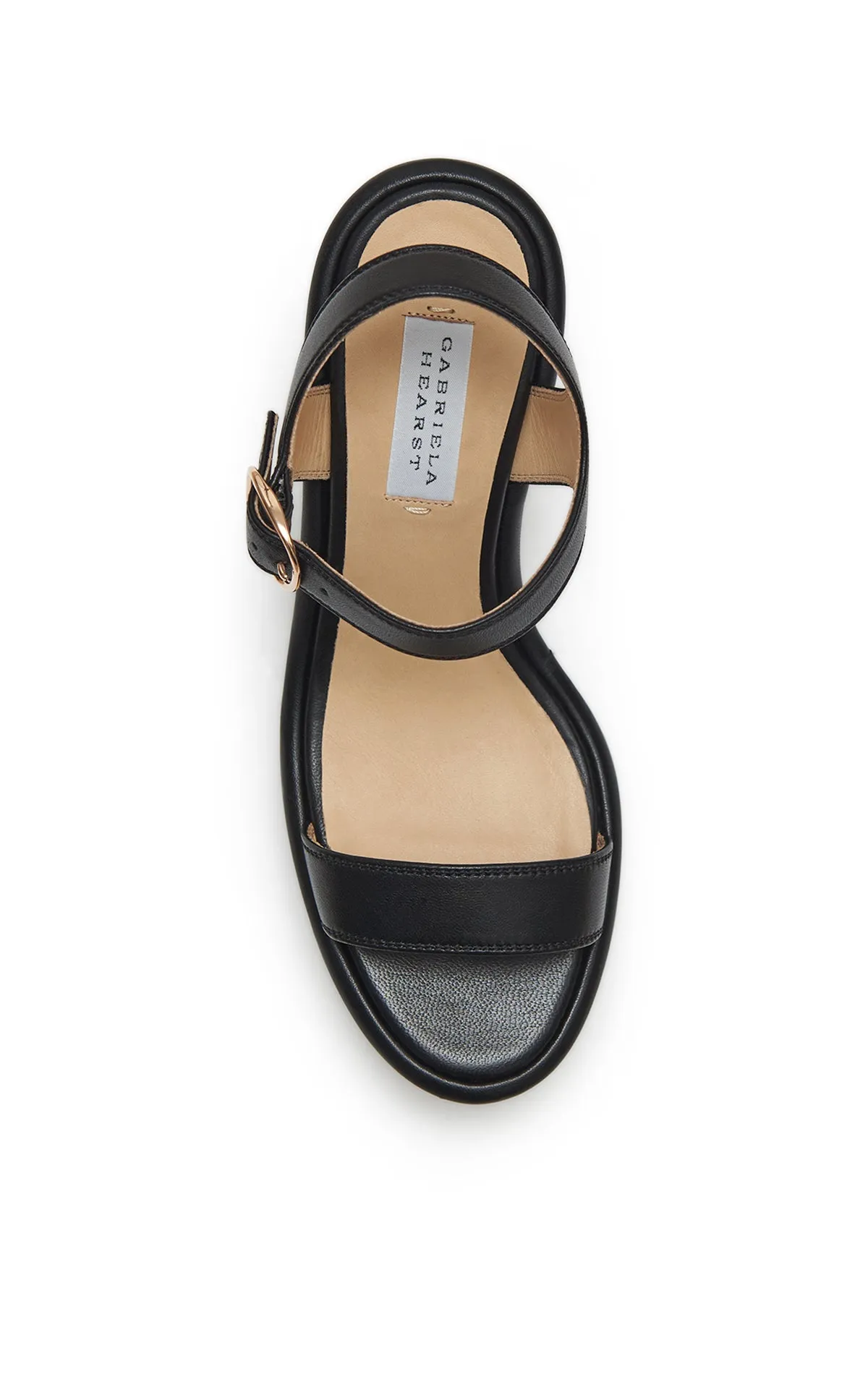 Hera Platform Sandal in Black Leather Comfortable summer shoes