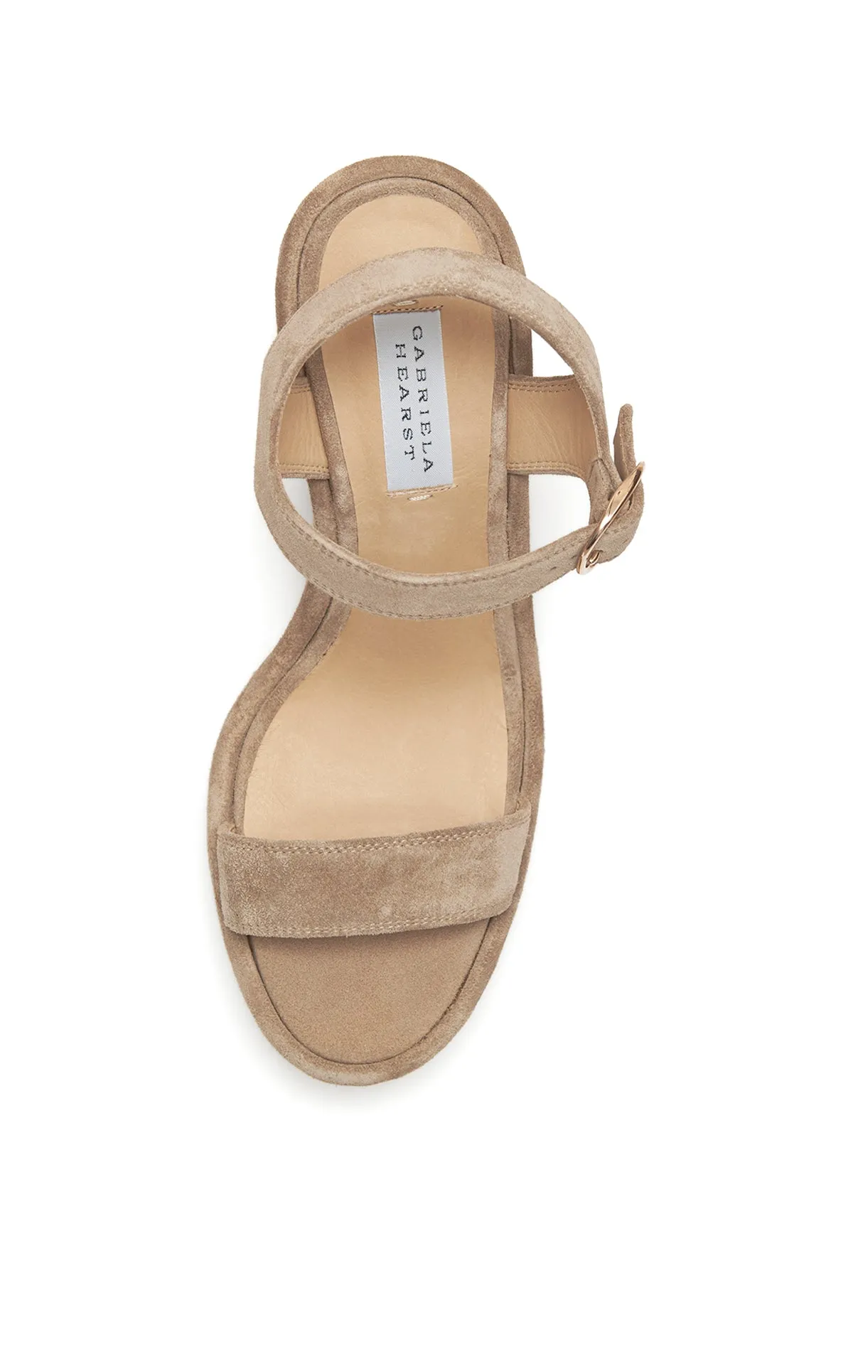 Adjustable Closure Hera Platform Sandal in Sand Suede