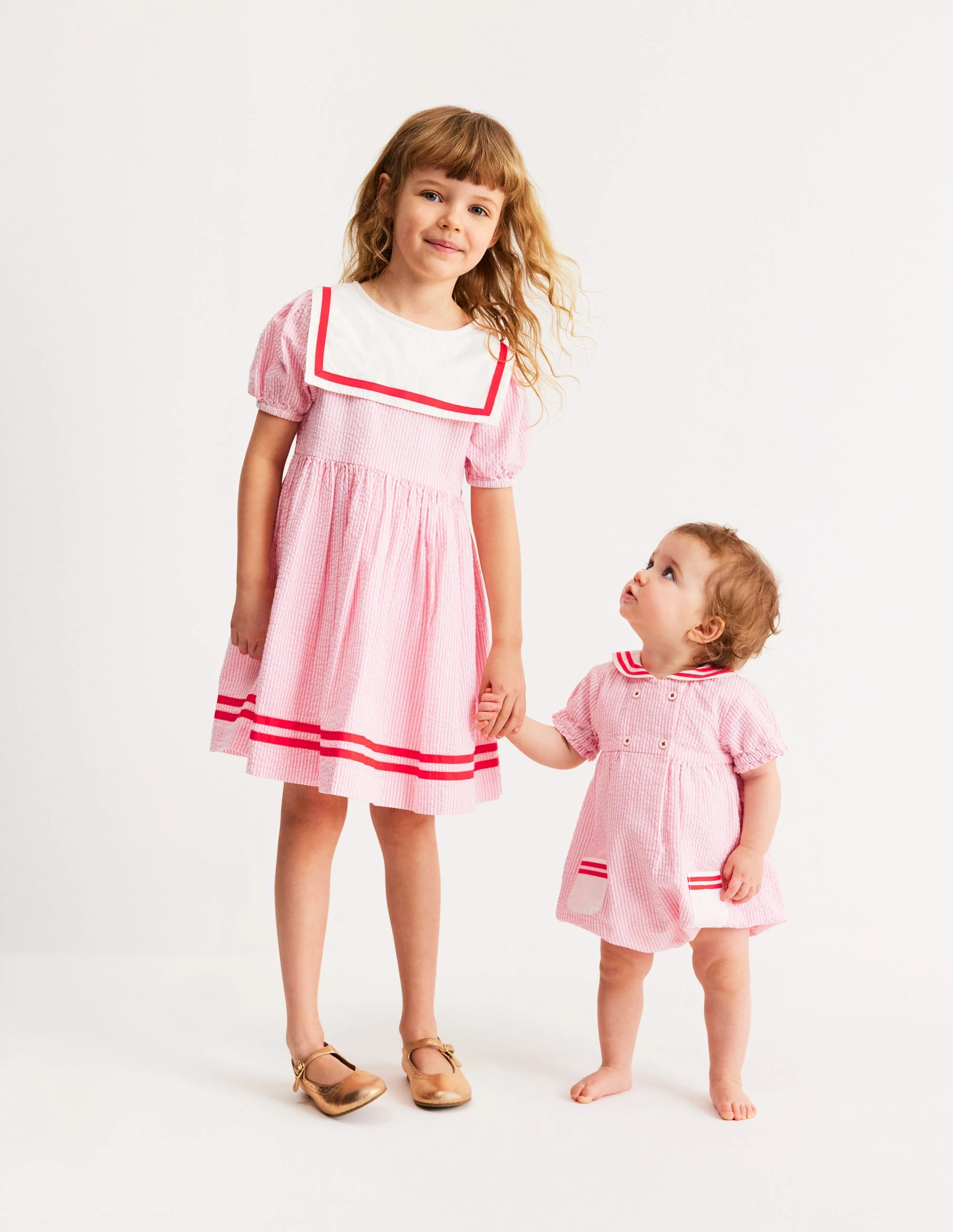 Heritage Sailor Dress-Pink Ticking Perfect Style Wear Pretty Glow
