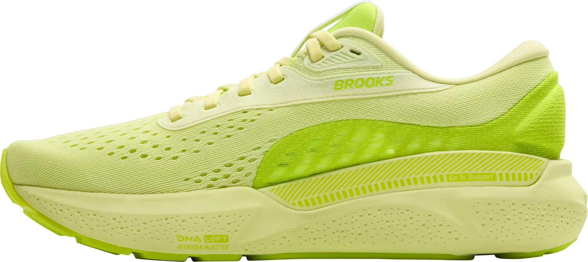 Rebound Enhancing Geometry Fast Motion Brooks Adrenaline GTS 24 Mens Running Shoes - Yellow
