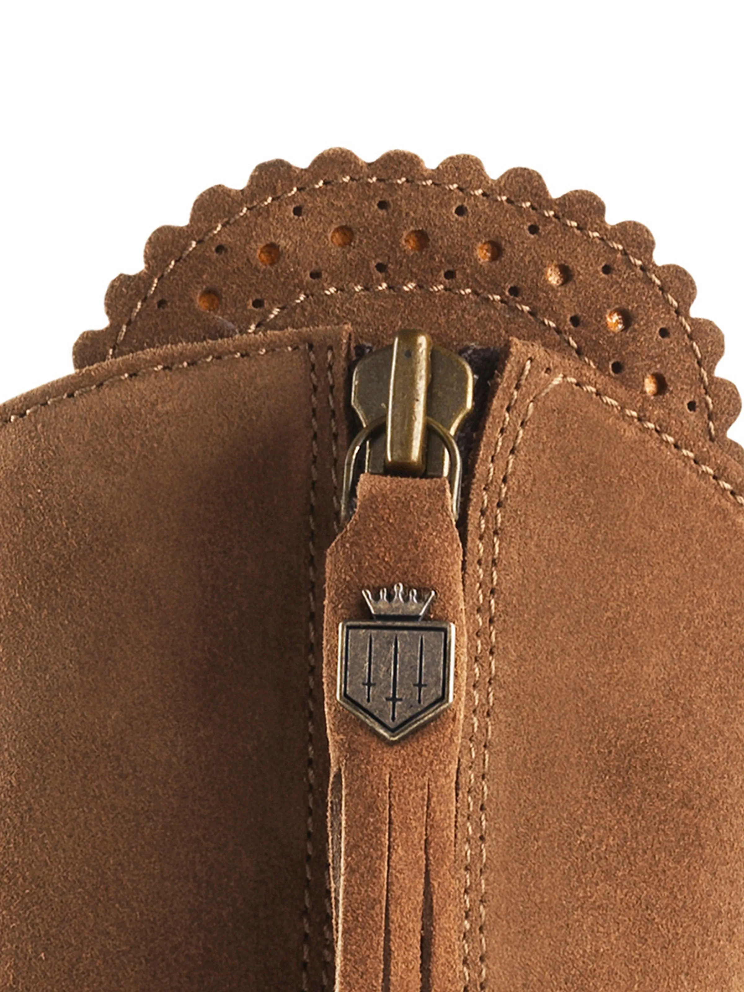 Cold Proof Durable Leather High Heeled Regina (Sporting Fit) - Tan Suede