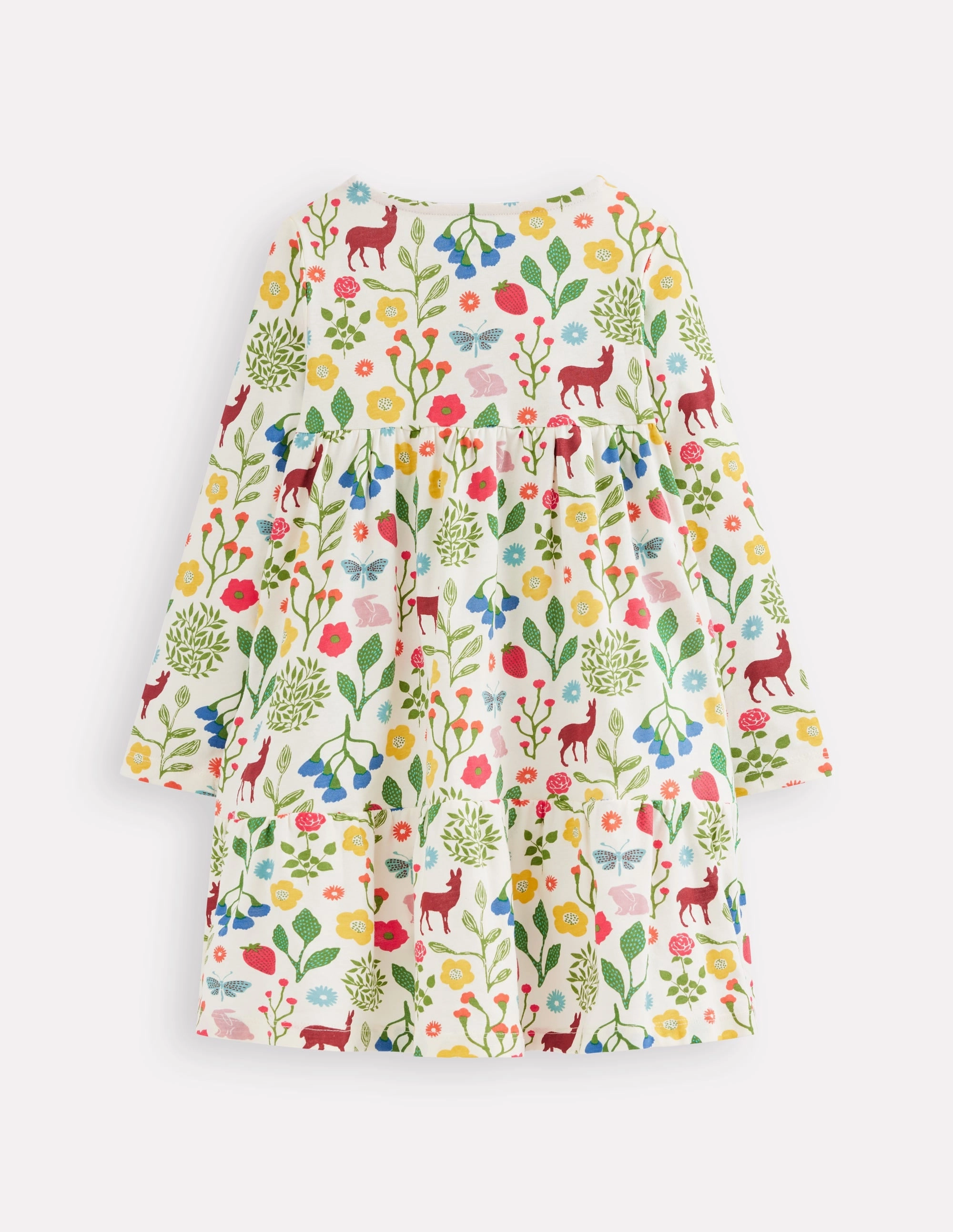 Smooth Tone Visual Balance Ariel Long Sleeve Twirly Dress-Soft Ivory Woodland Walk