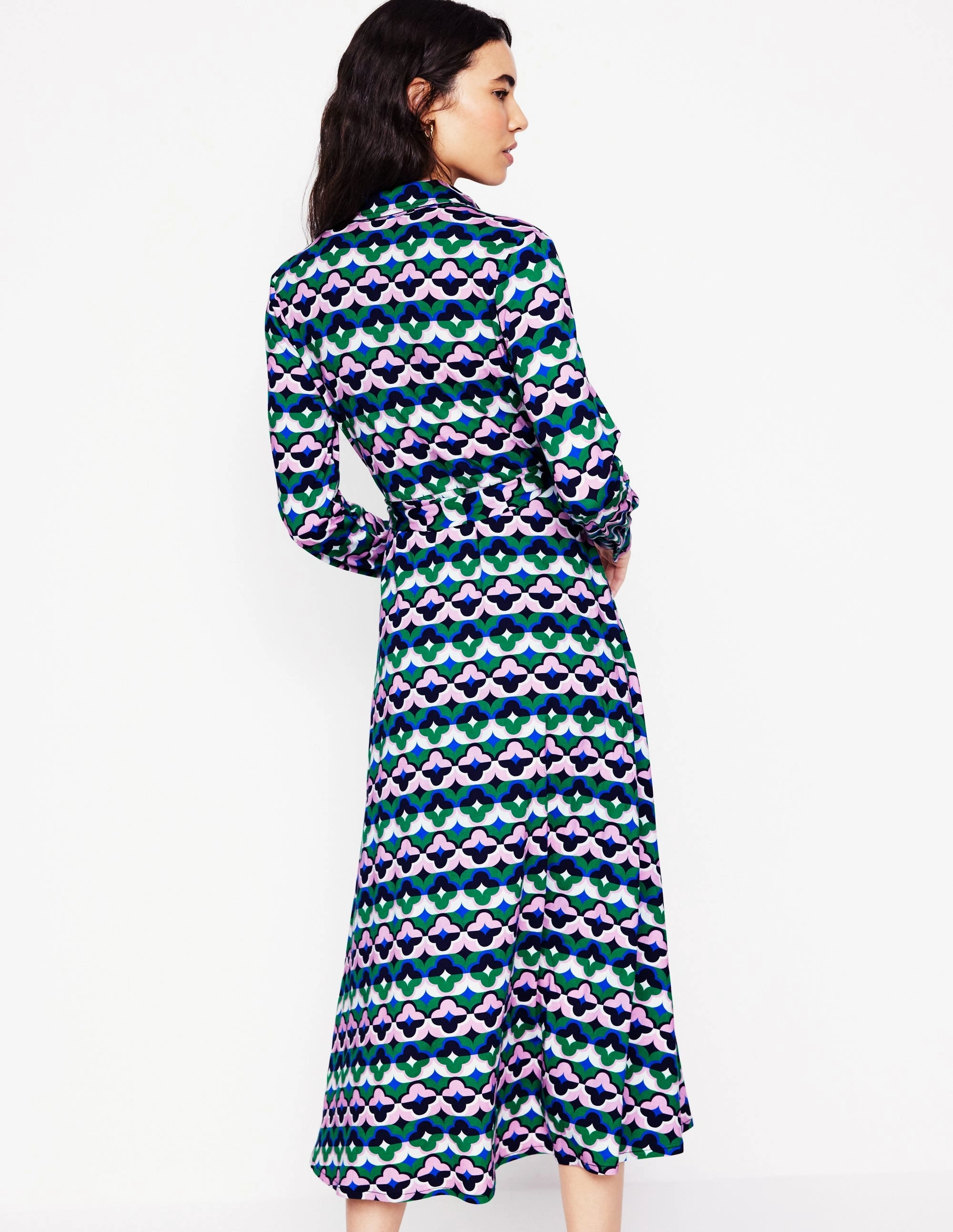 Marcia Jersey Shirt Dress-Rich Emerald, Lucky Clover Easy Pairing