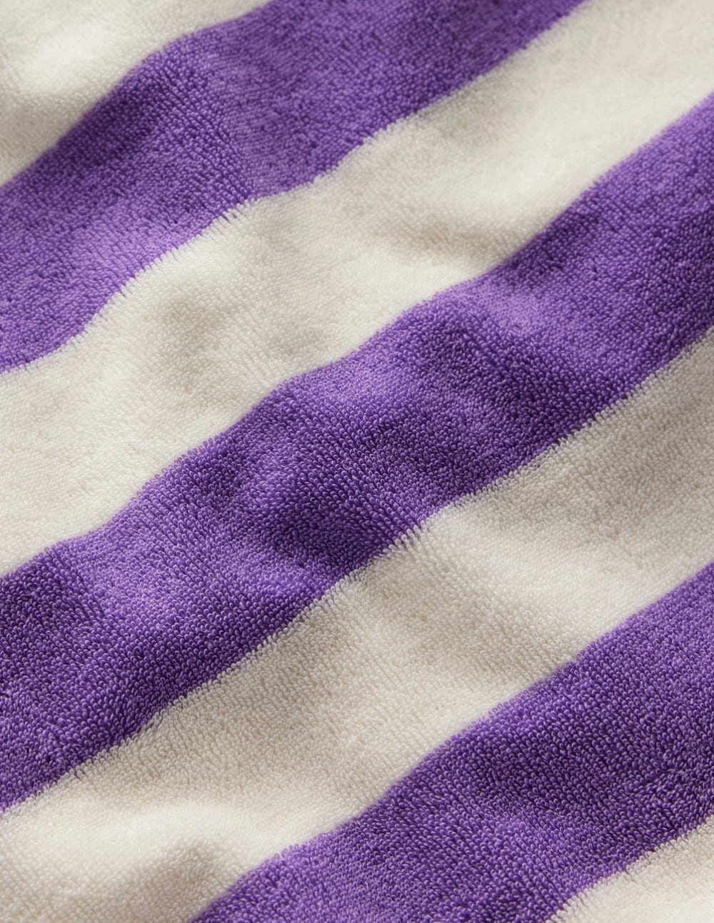 Relaxed Towelling Top-Soft Ivory/Aster Purple Scoop neck