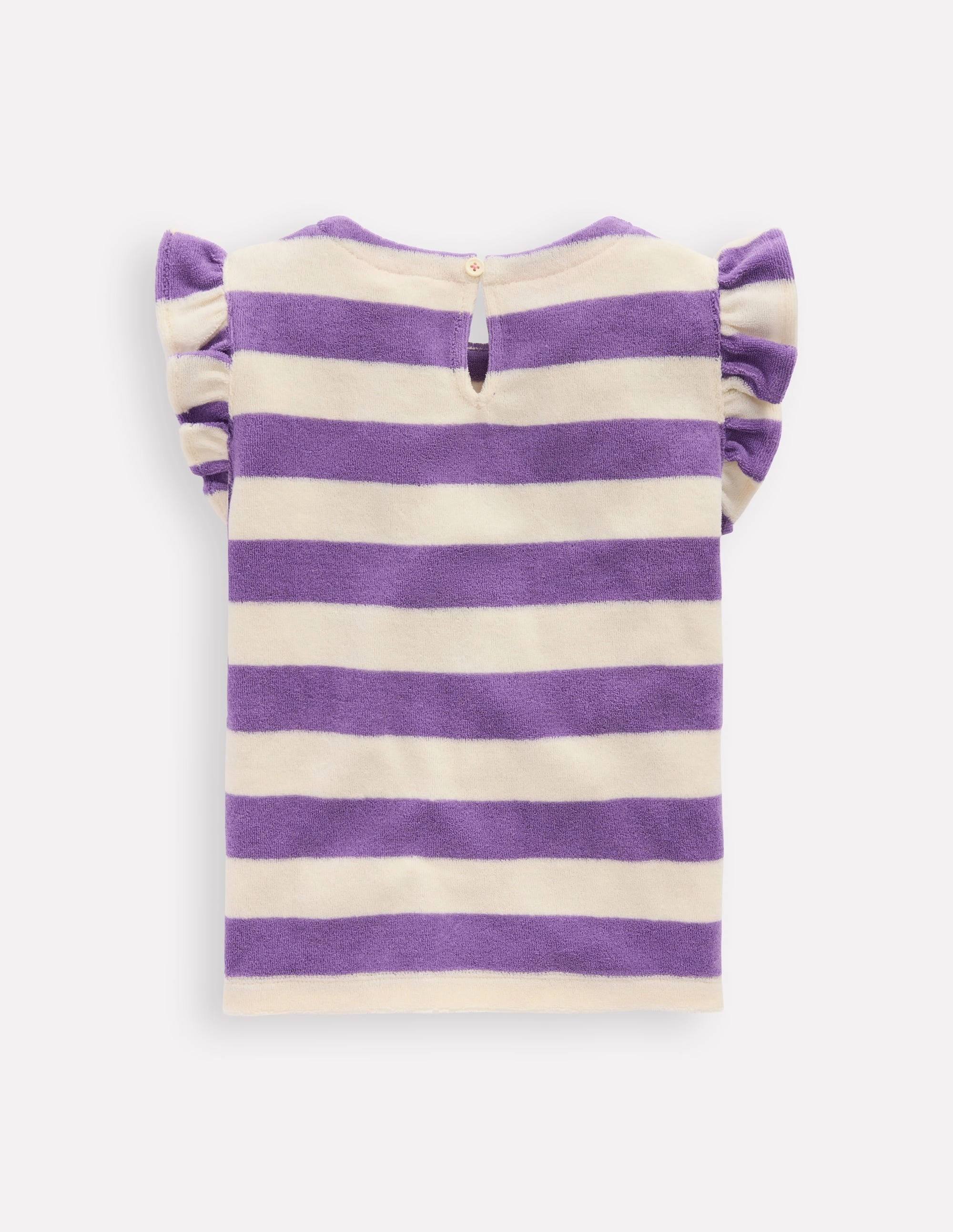 Relaxed Towelling Top-Soft Ivory/Aster Purple Seasonal Comfort Style