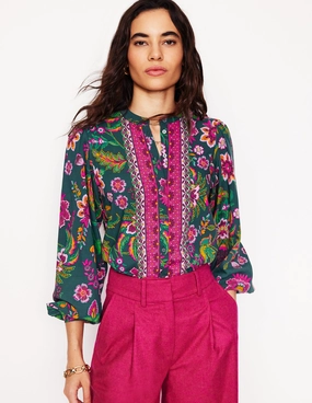 Edgy Theodora Blouse-Multi, Blossom Flourish