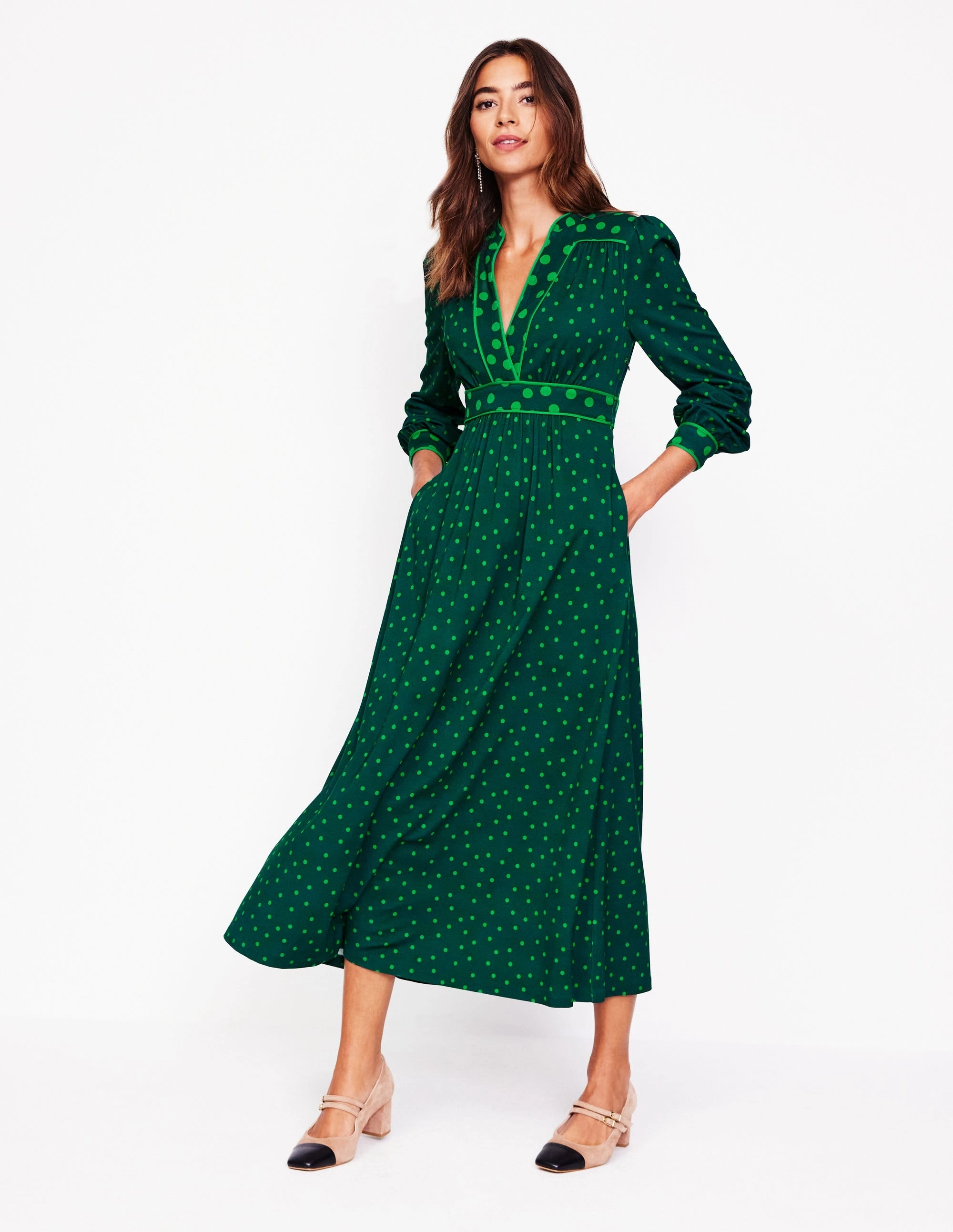 Hotched Ponte Dress-Glade, Abstract Dot Sophisticated Vibe