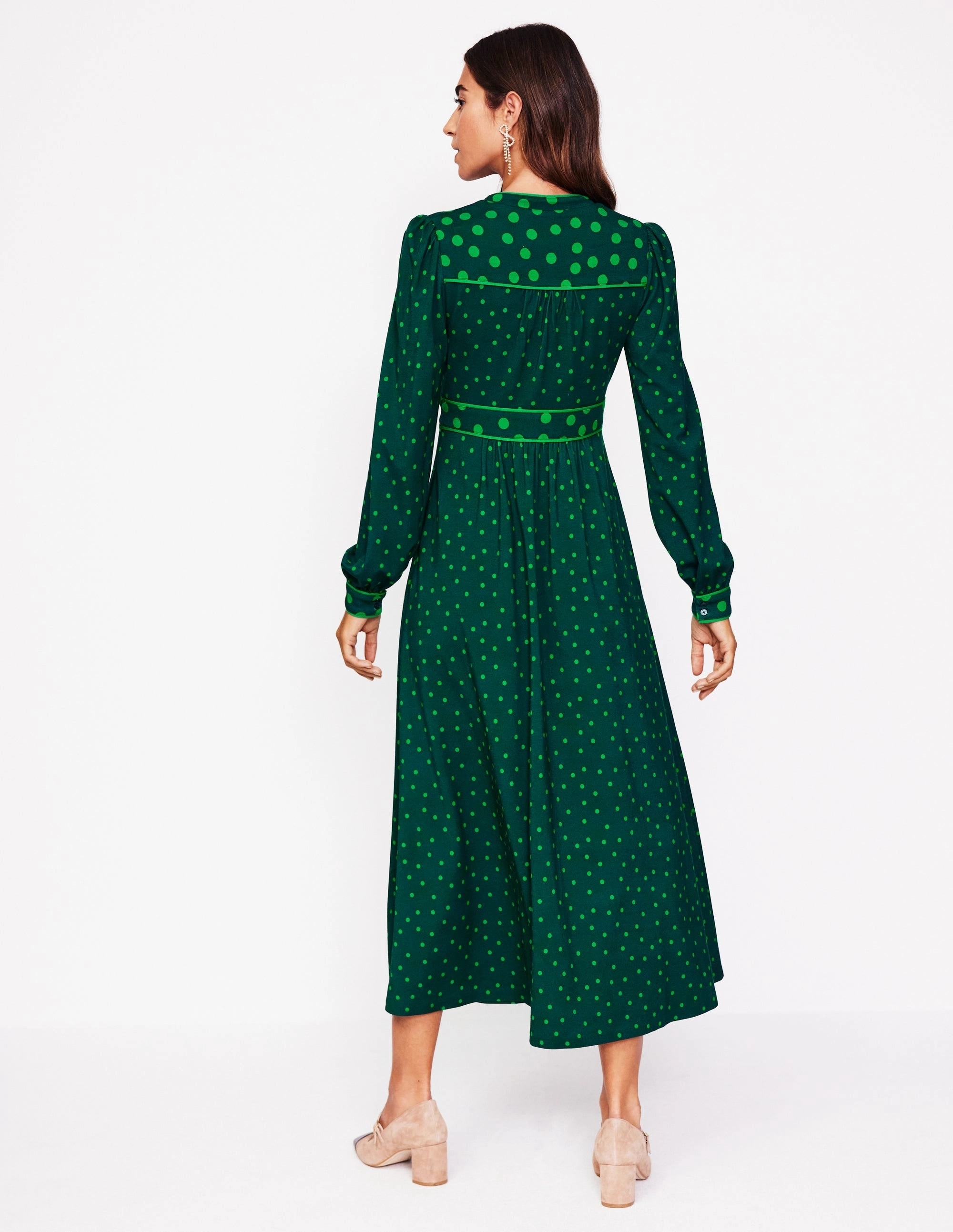 Skin-friendly Perfect Wearable Hotched Ponte Dress-Glade, Abstract Dot