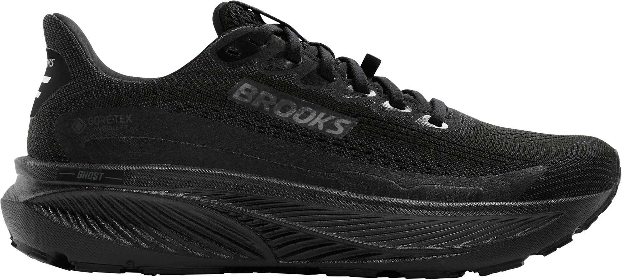 attractively styled Brooks Ghost 17 GORE-TEX Mens Running Shoes - Black