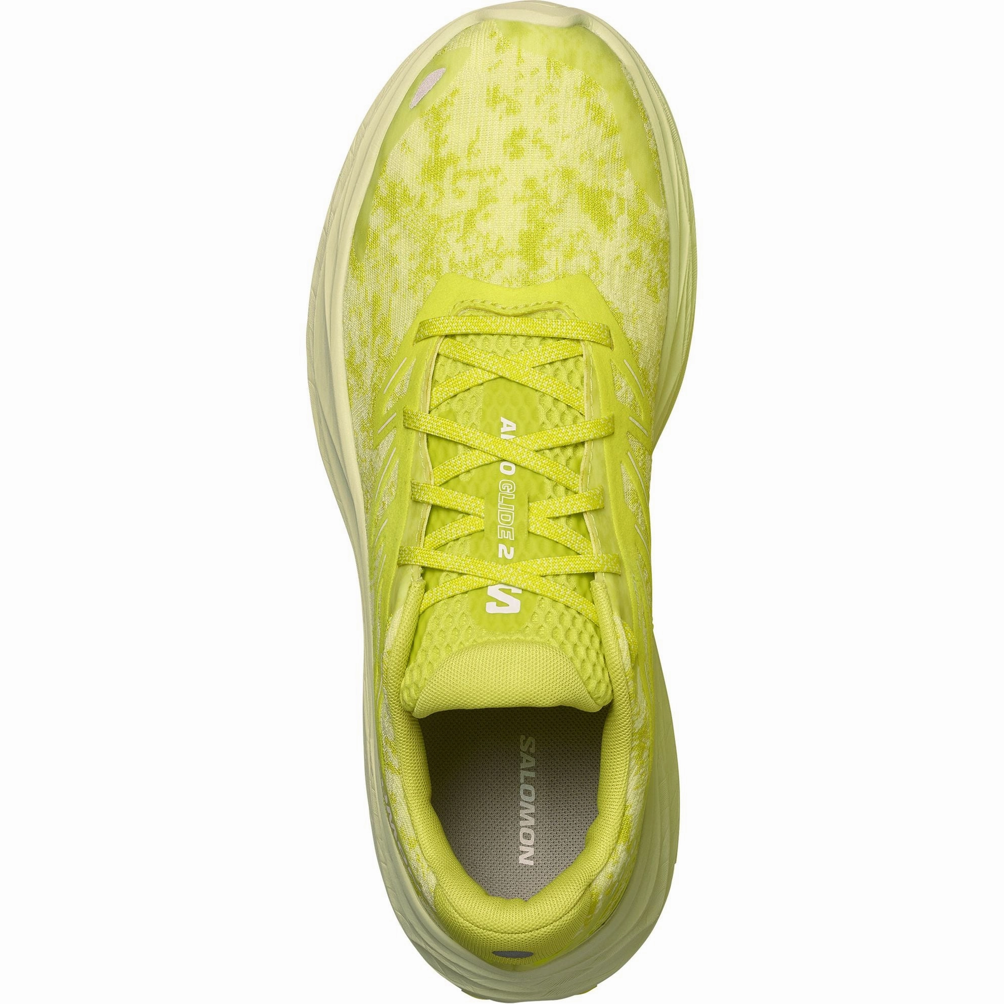 Salomon Aero Glide 2 Mens Running Shoes - Yellow arch - contouring insoles Flexible Laces