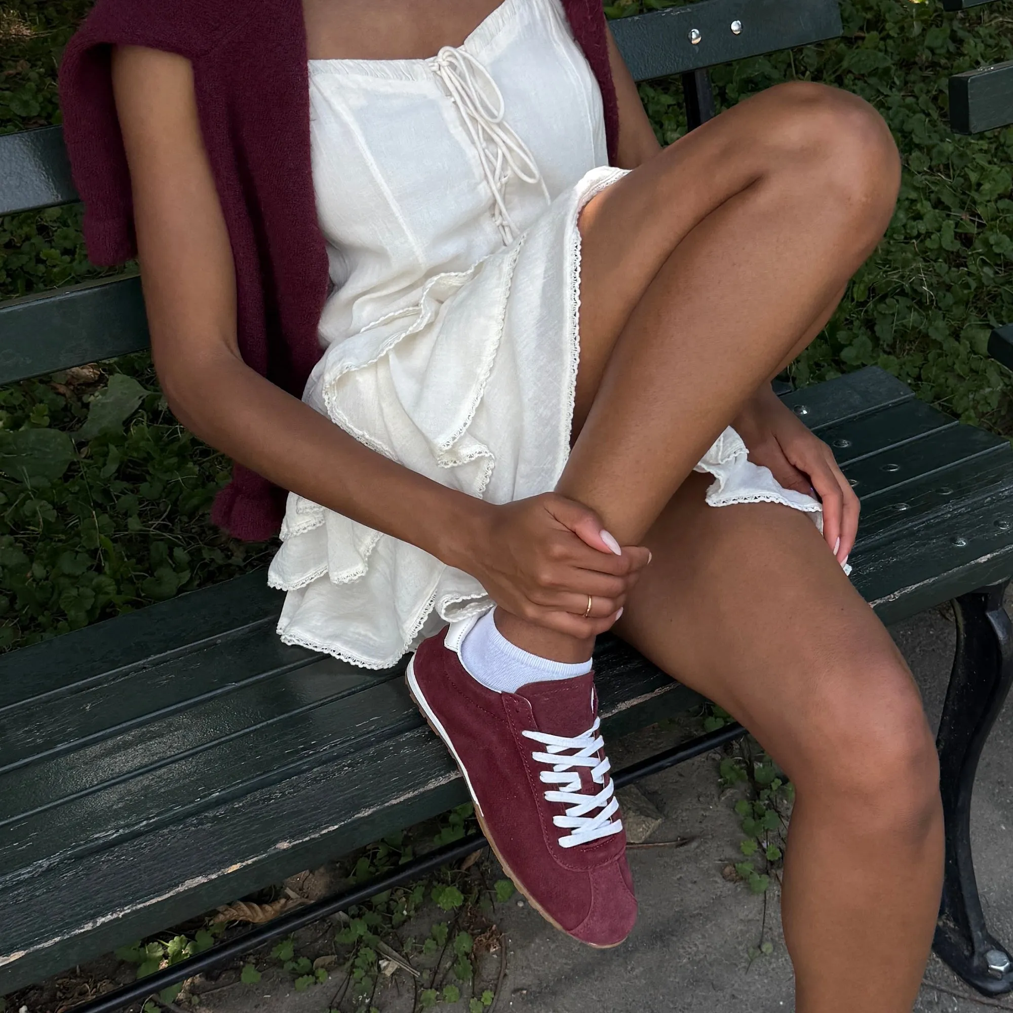 Outdoor Walks SERINA SNEAKERS BURGUNDY SUEDE