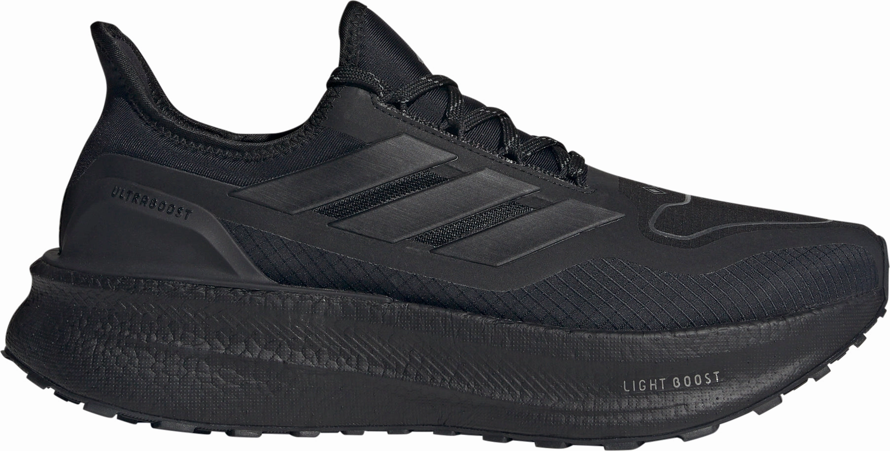 slip - on design Ventilated Heel Padding adidas Ultra Boost 5 GORE-TEX Mens Running Shoes - Black
