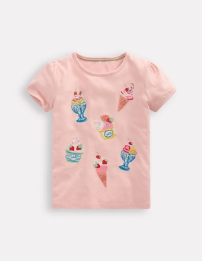 Puff Sleeve Superstitch Top-Chalk Pink Ice Creams Simple Comfort Look Casual Comfort Look