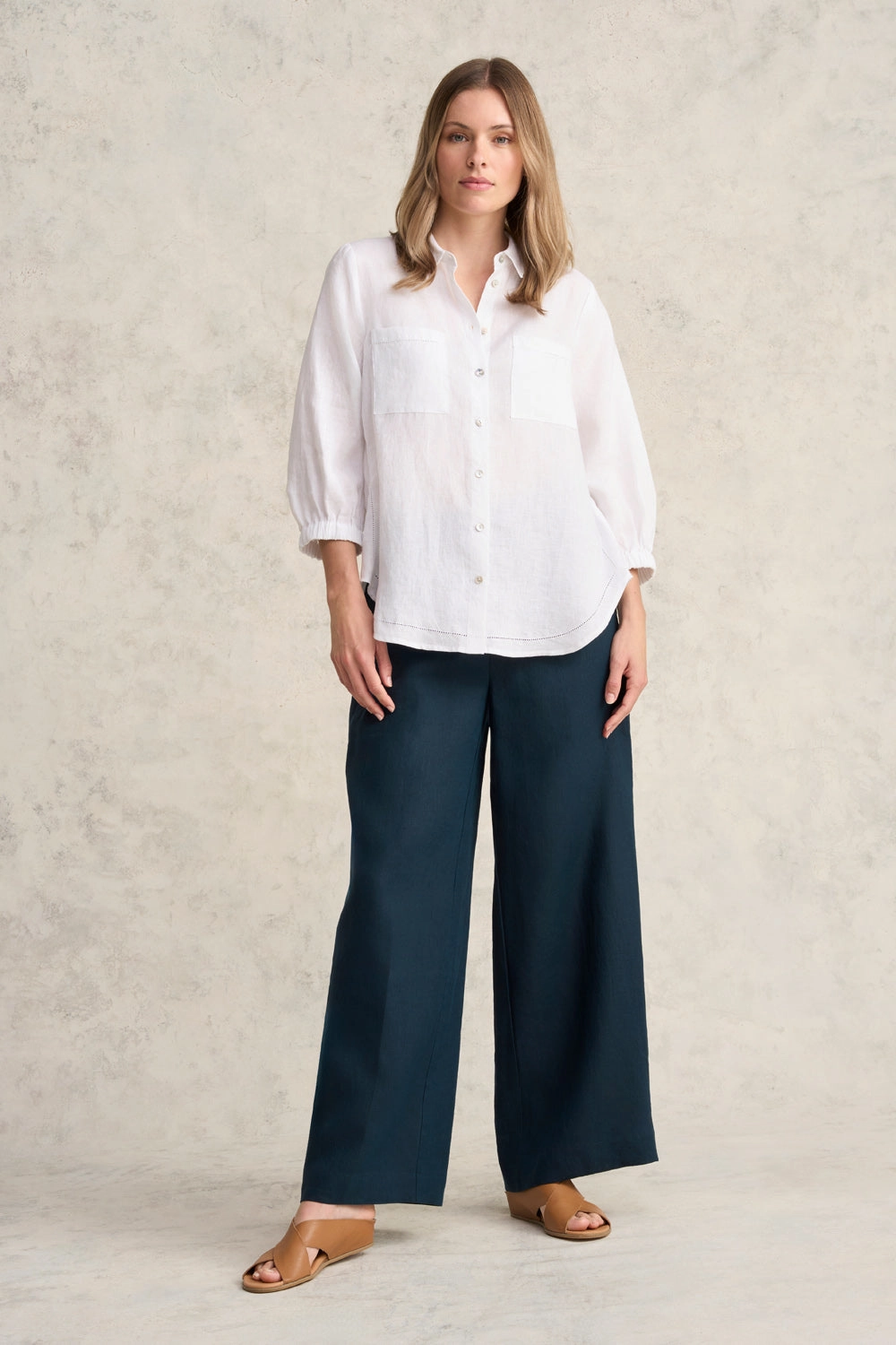 Simple Cut Essential Linen Shirt - White