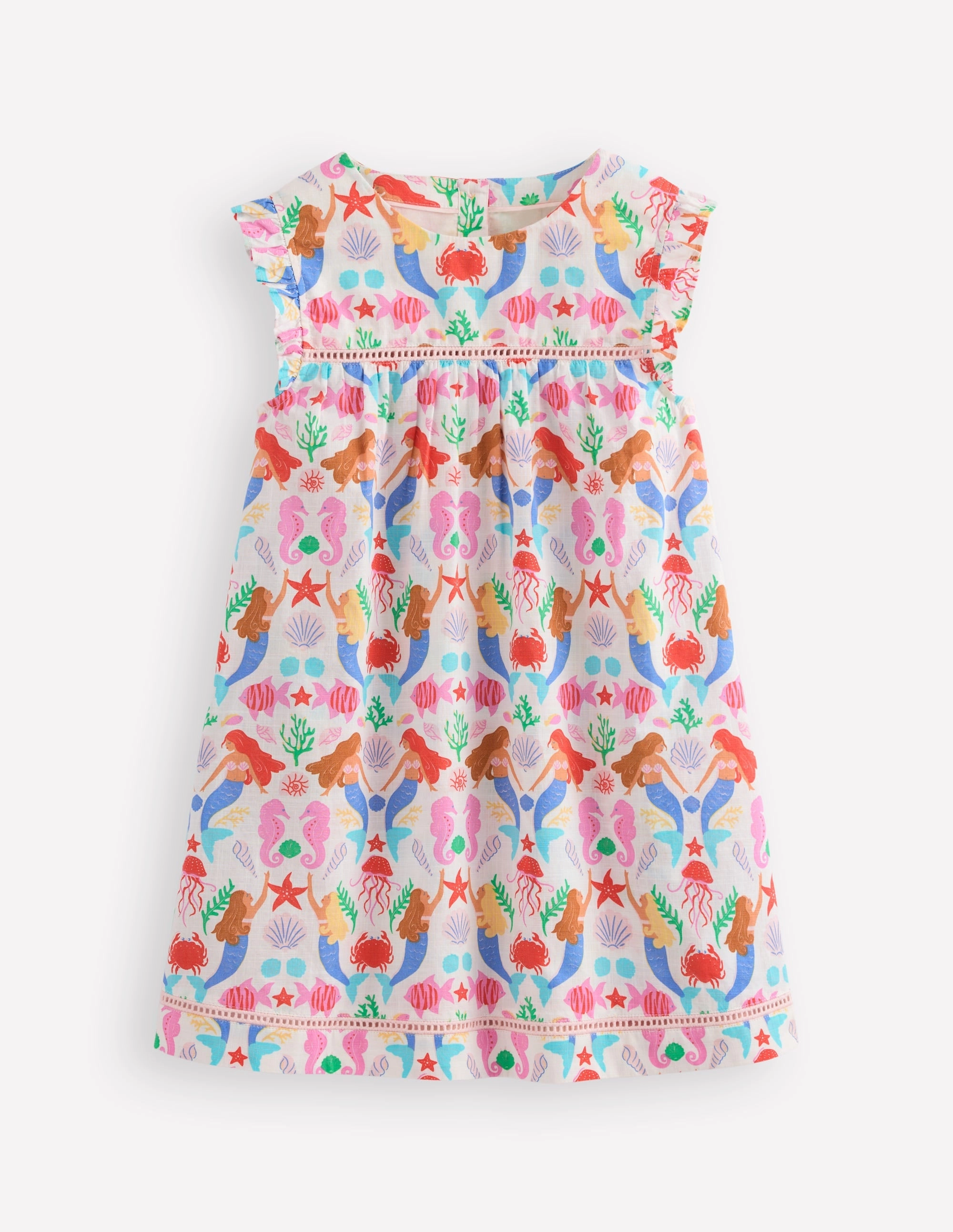 Celia Woven Holiday Dress-Ivory Mermaids Tulle-Overlay Long Lines