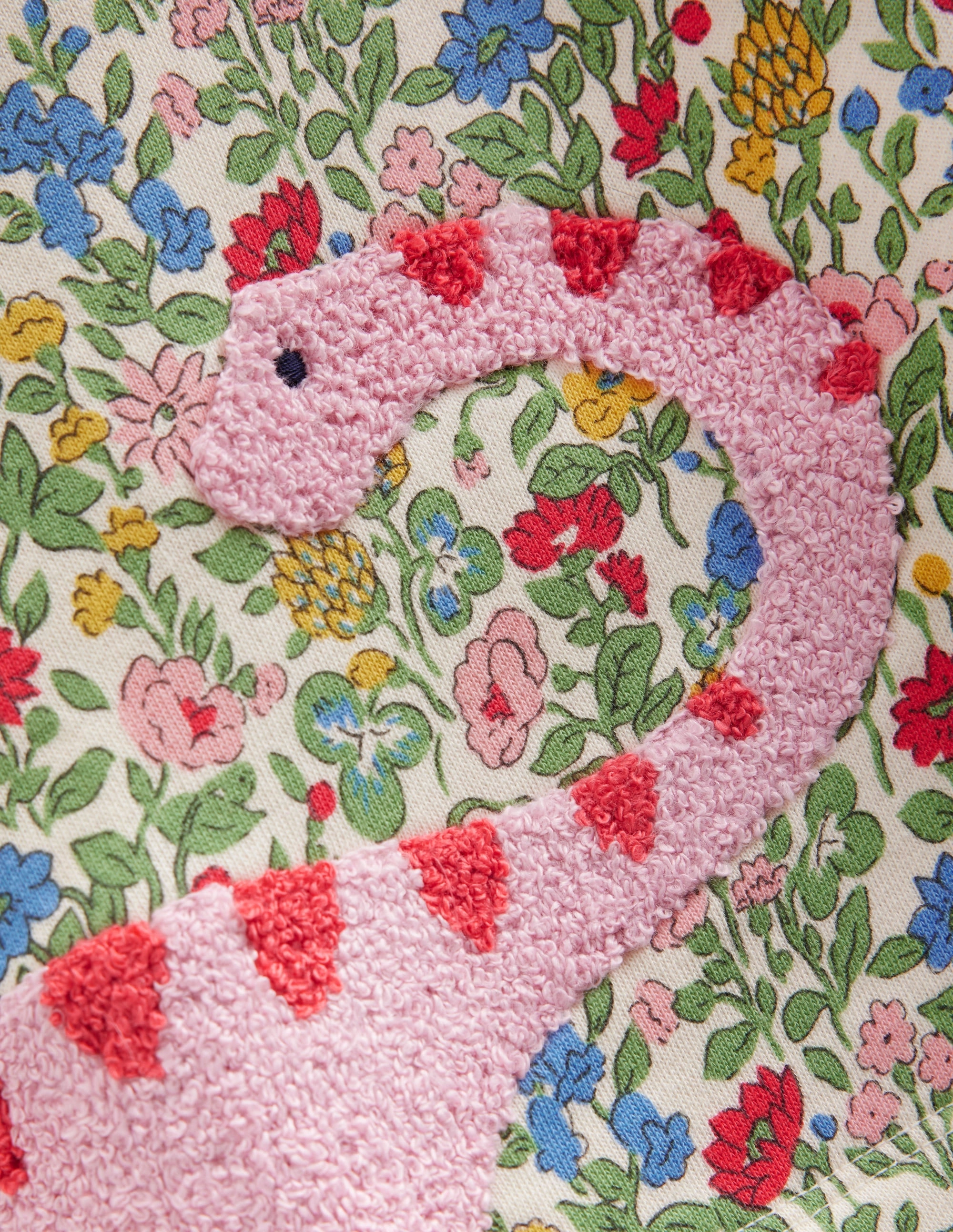 Ida Sweatshirt Appliqu?? Dress-Multi Meadow Floral Dinosaurs Easy Comfort Mom Chic