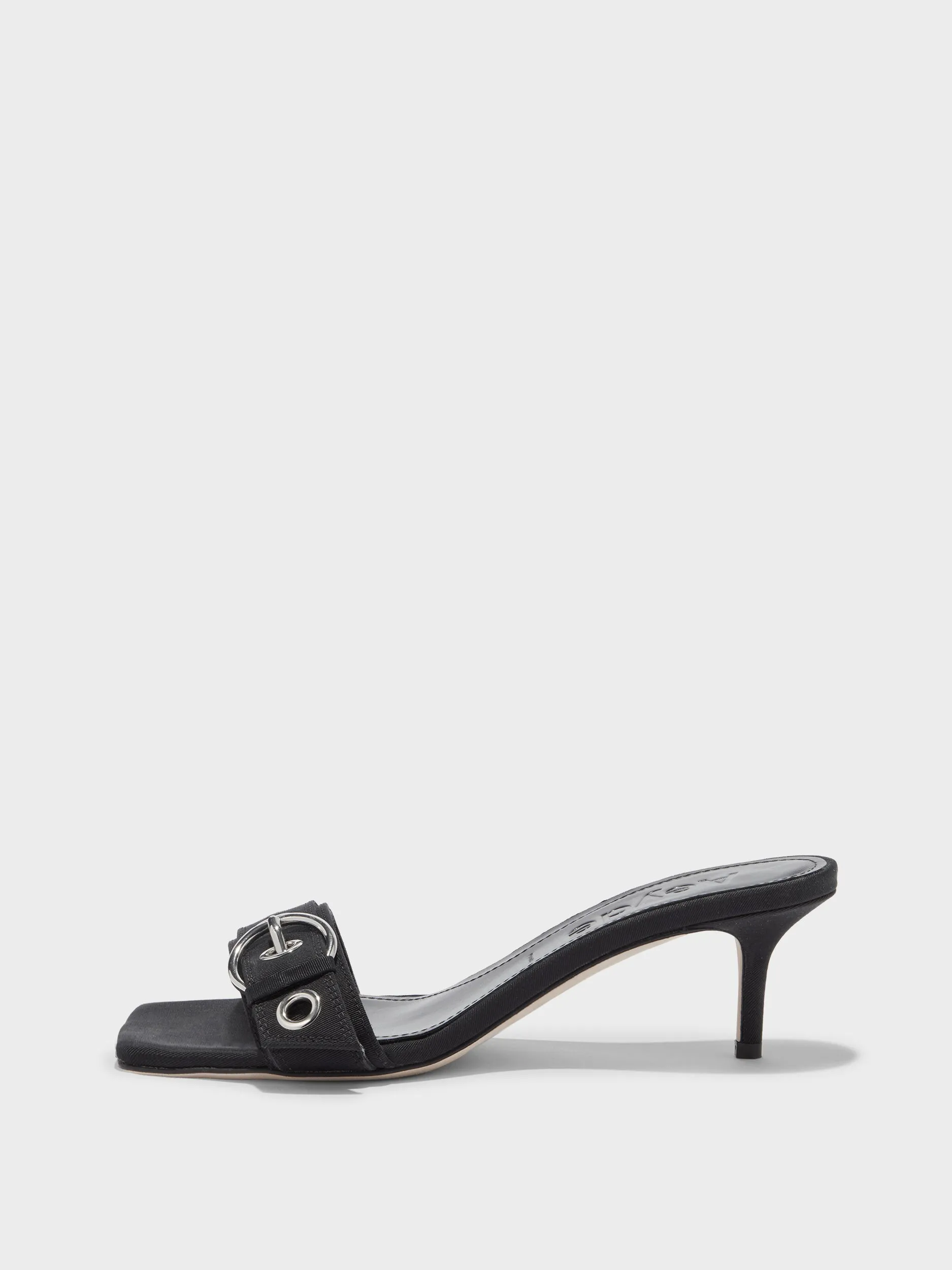 Pink High Heels Easy Clean Ilvy Eyelet Grosgrain Mules