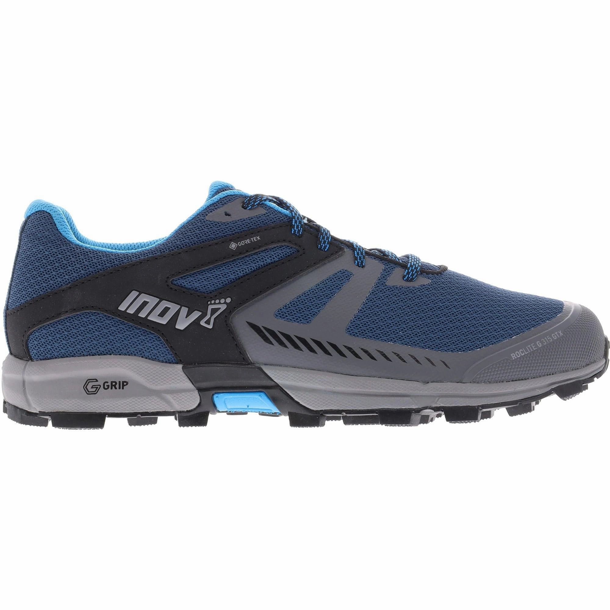Inov8 Roclite G 315 GORE-TEX V2 Mens Trail Running Shoes - Blue Pavement - running buckle - fastener running gear