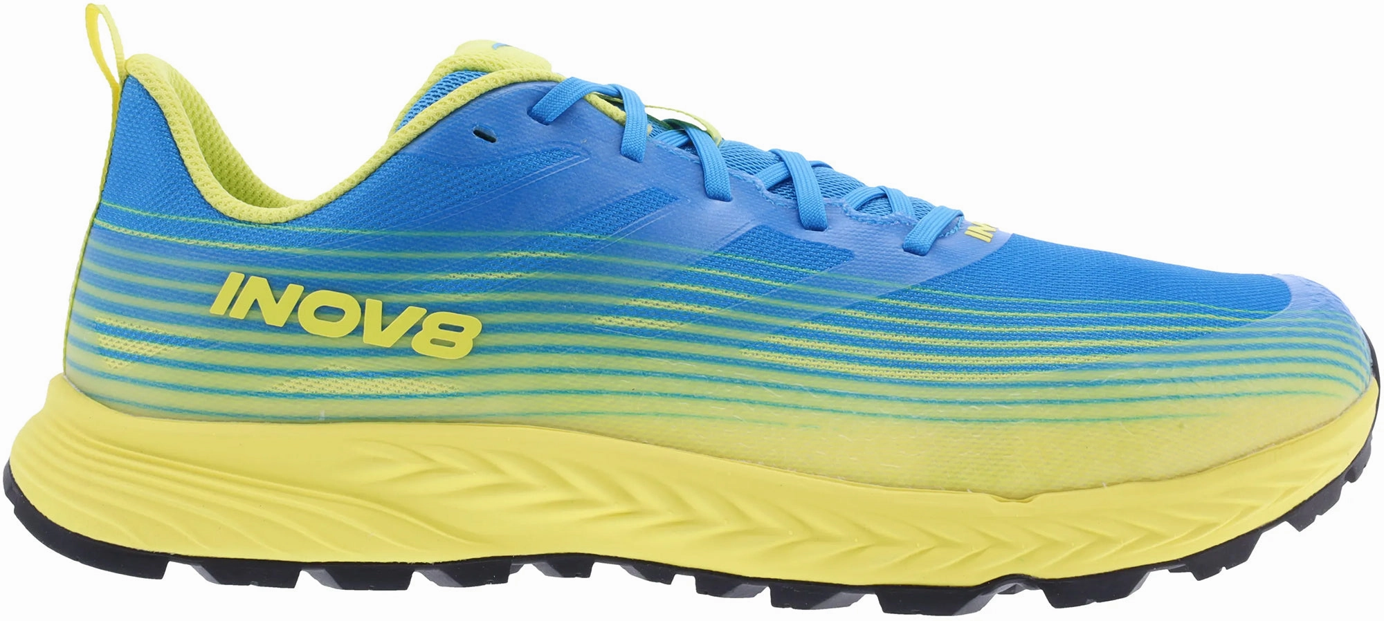 Interoperable Shock Dispersing Tech Inov8 TrailFly Speed WIDE FIT Mens Trail Running Shoes - Blue