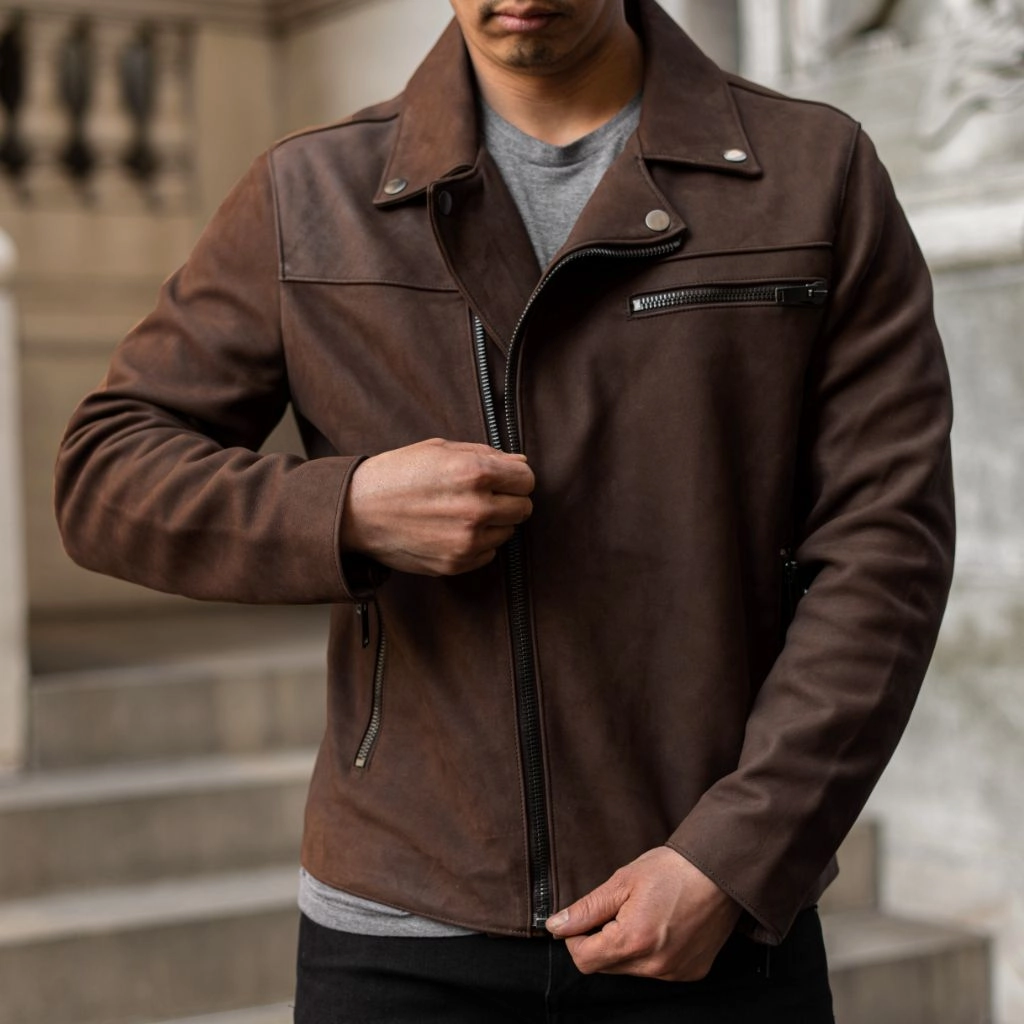Warm Interior Motorcycle Jacket | Tobacco