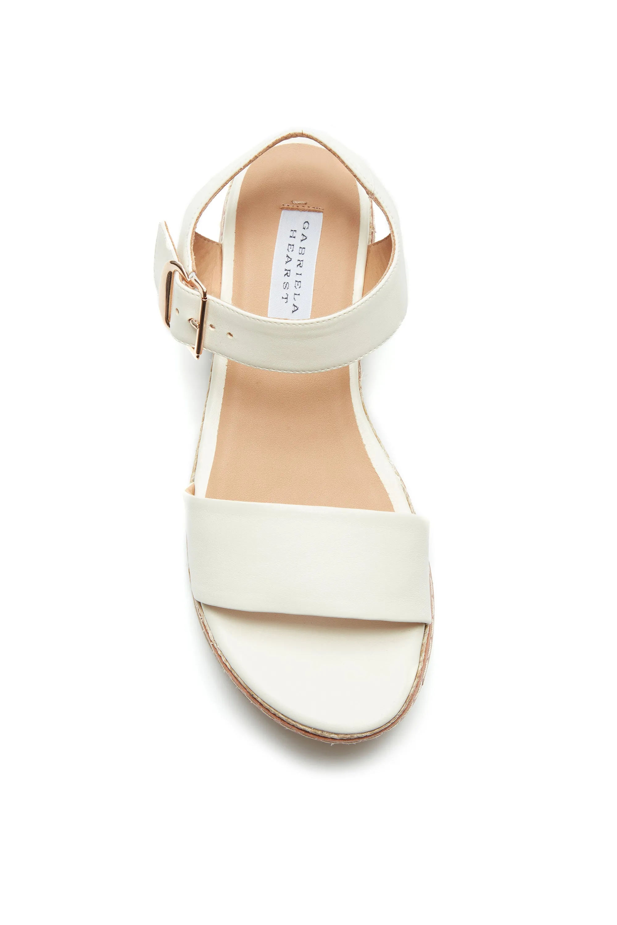 Quick Release Buckle Stay Breezy Iris Platform Sandal in Cream Nappa Leather