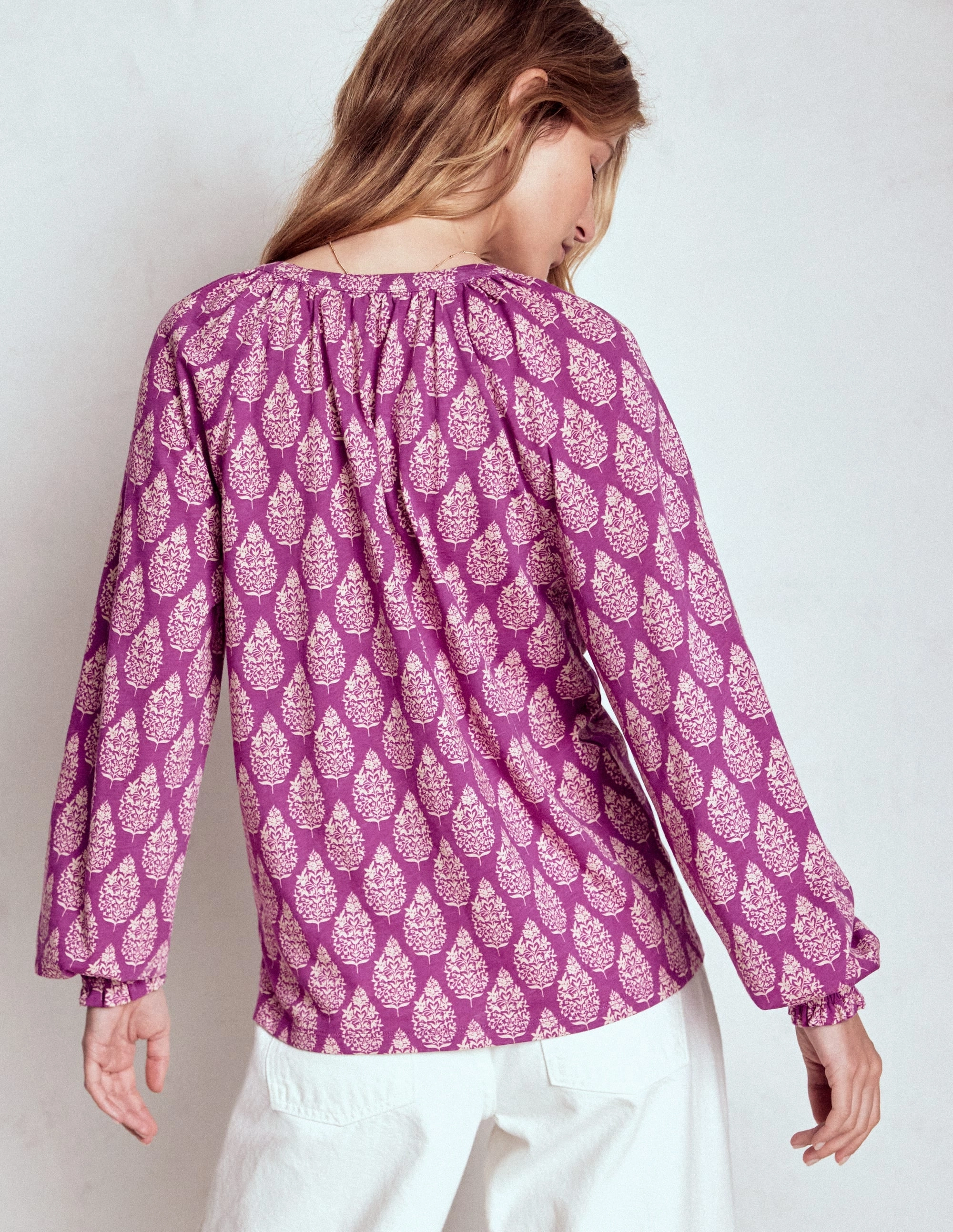 Isla Long Sleeve Jersey Shirt-Purple, Wildflower Bouquet Comfort Fit