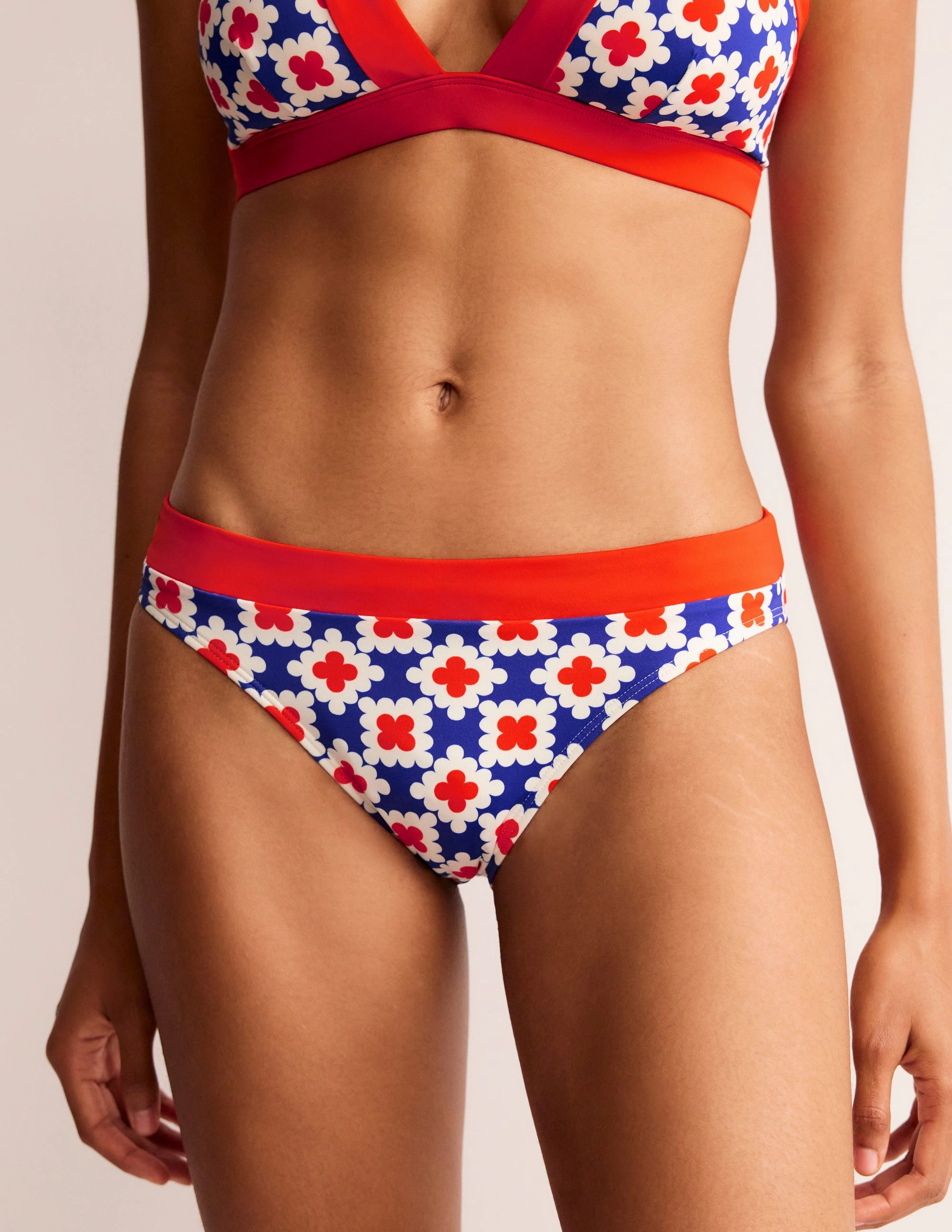 Ithaca Panel Bikini Bottoms-Surf the web, Abstract Tile Year-Round Relaxing Beachwear