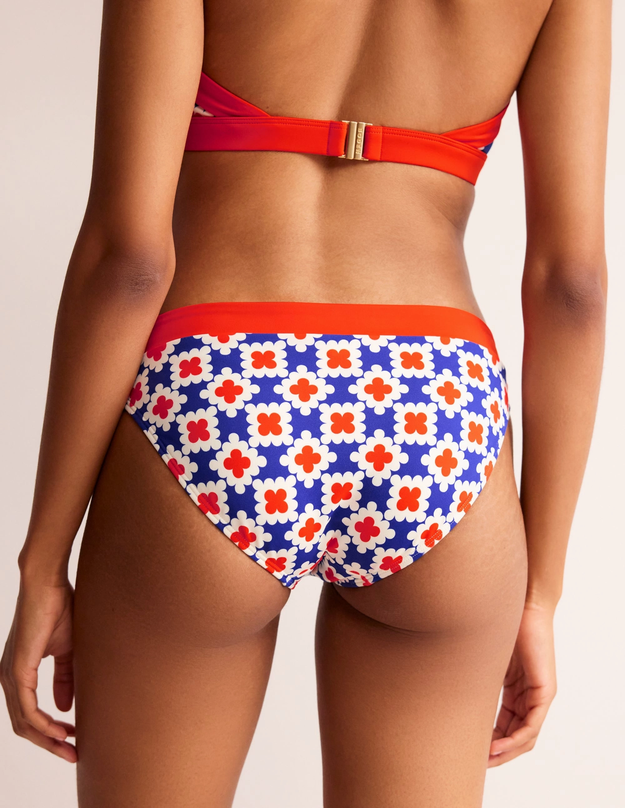 Ithaca Panel Bikini Bottoms-Surf the web, Abstract Tile Secure Zip Closure Smooth Edge Finishing