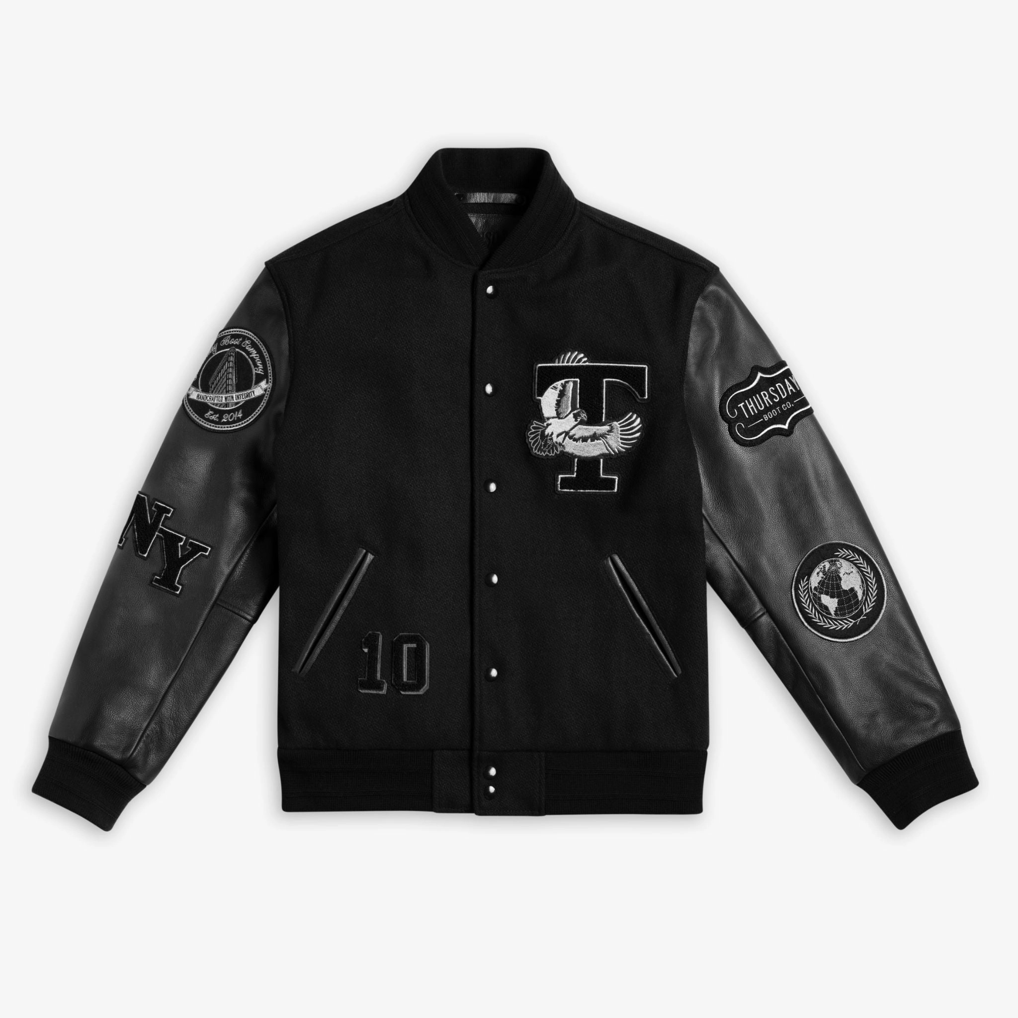 Faux Fur popular among fashionistas Varsity Jacket | Black 10 Year