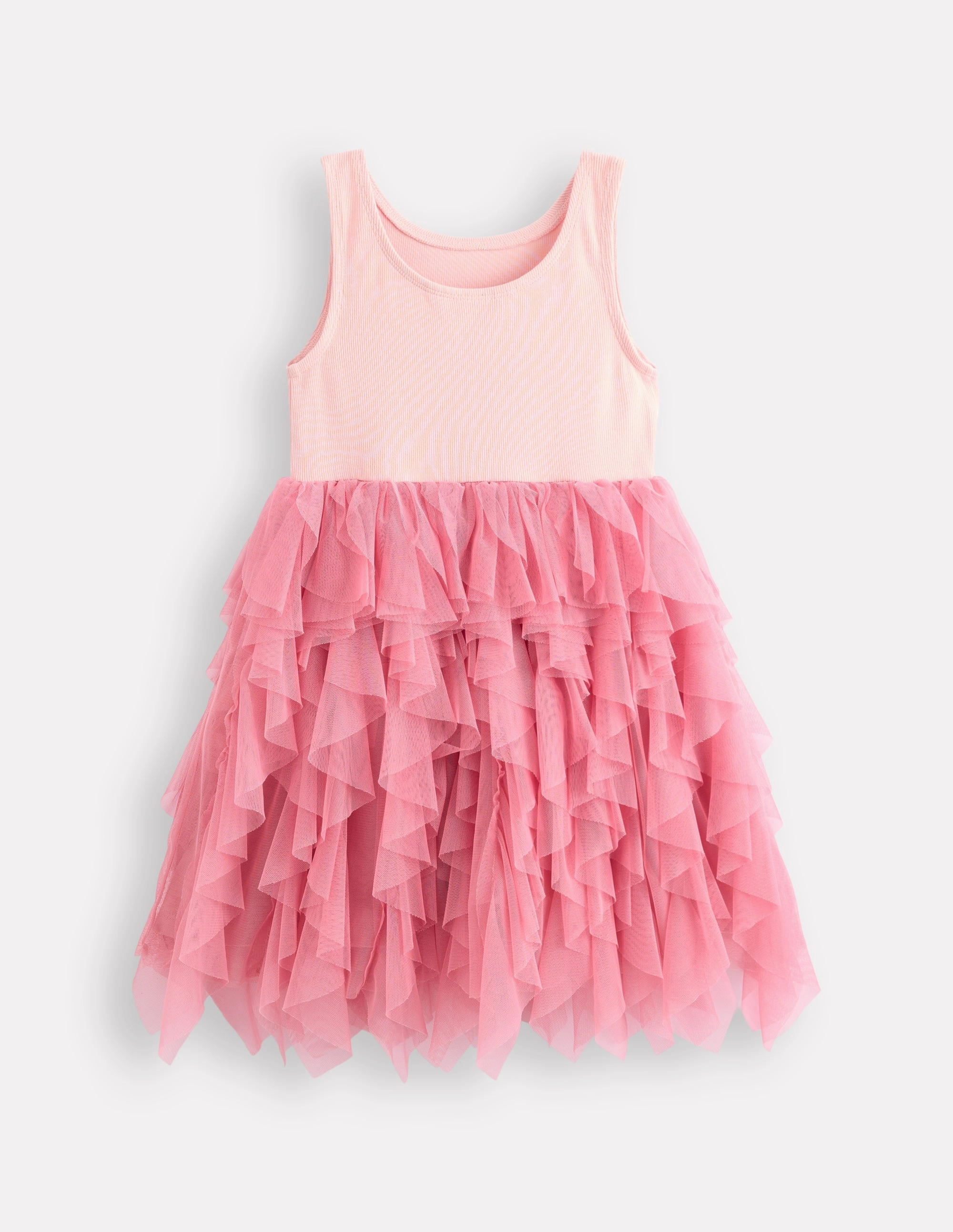 Jersey Tulle Mix Dress-Chalk Pink Cocktail-Party