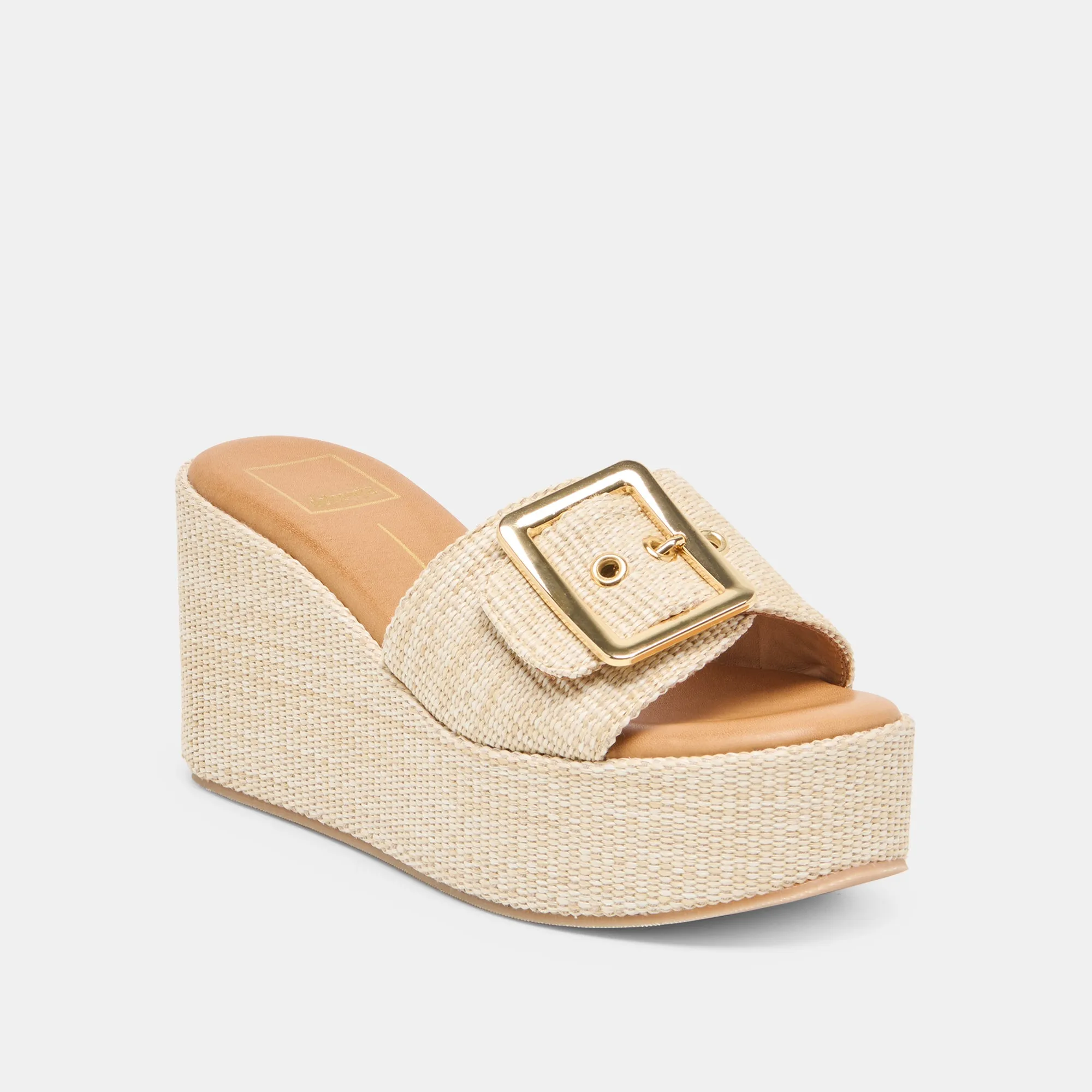 JILIAN WEDGES LT NATURAL RAFFIA Calm Style Sleek Shoes