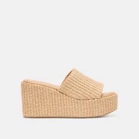 JOCLYN WEDGES LT NATURAL RAFFIA Luxury Sandals