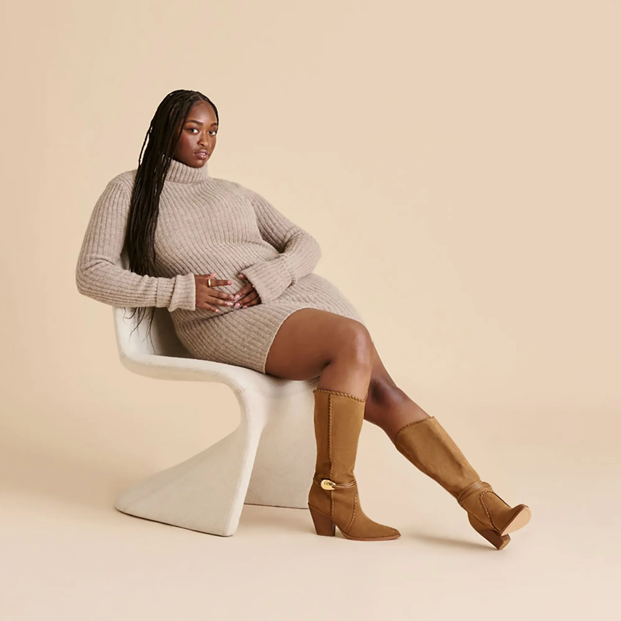 JODY WIDE CALF BOOTS LT BROWN SUEDE Feather Light Comfort Seeker