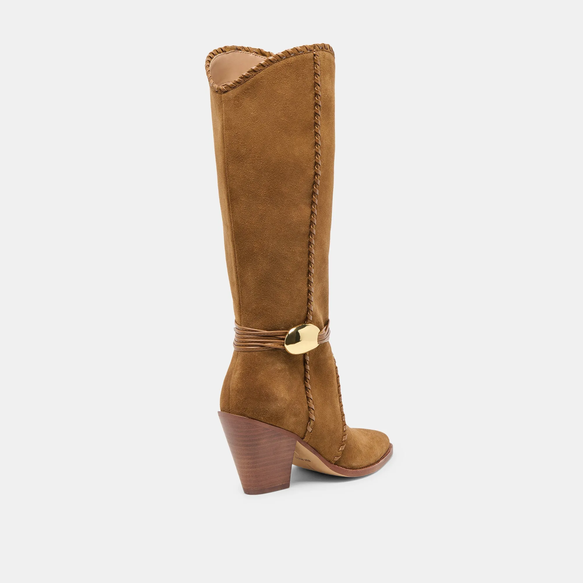 Anti   Slip Sole JODY WIDE CALF BOOTS LT BROWN SUEDE
