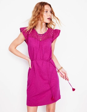 Juliet Broderie Short Dress-Fuchsia Subtle Glam