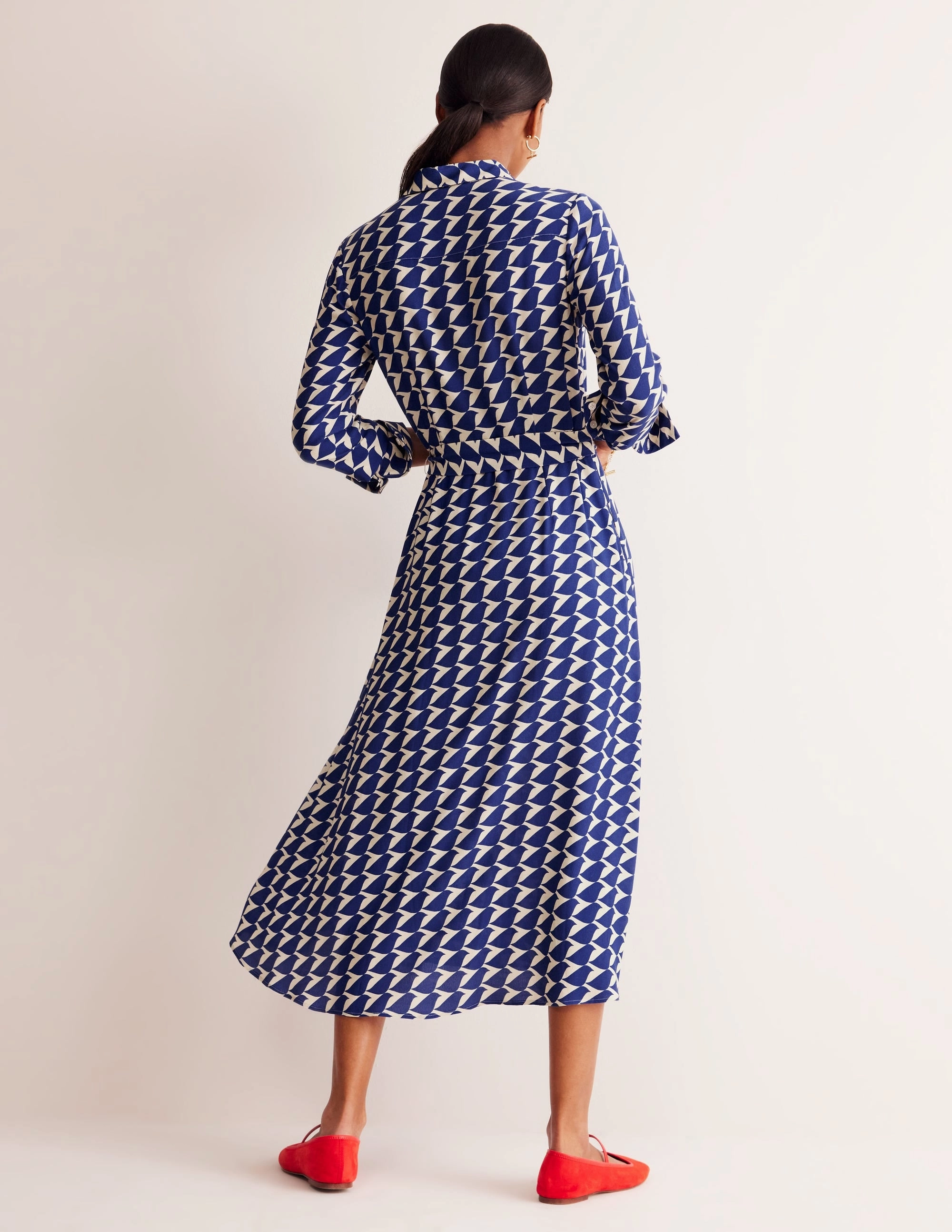 Delicate Mood Cool Undertone Kate Midi Shirt Dress-Mazarine Blue, Birdie