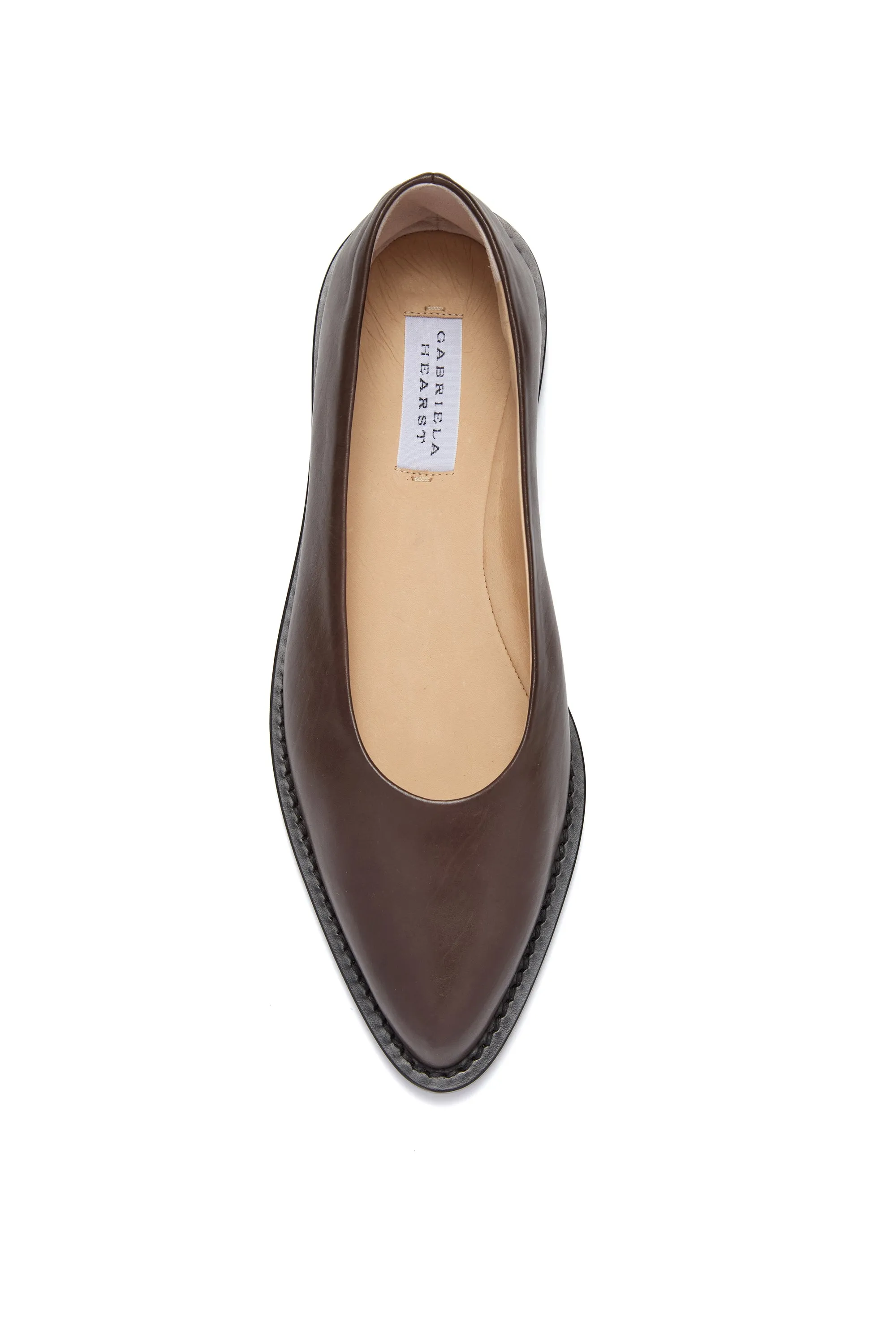 Versatile Shoes Kati Ballerina Flat Shoe in Chocolate Leather