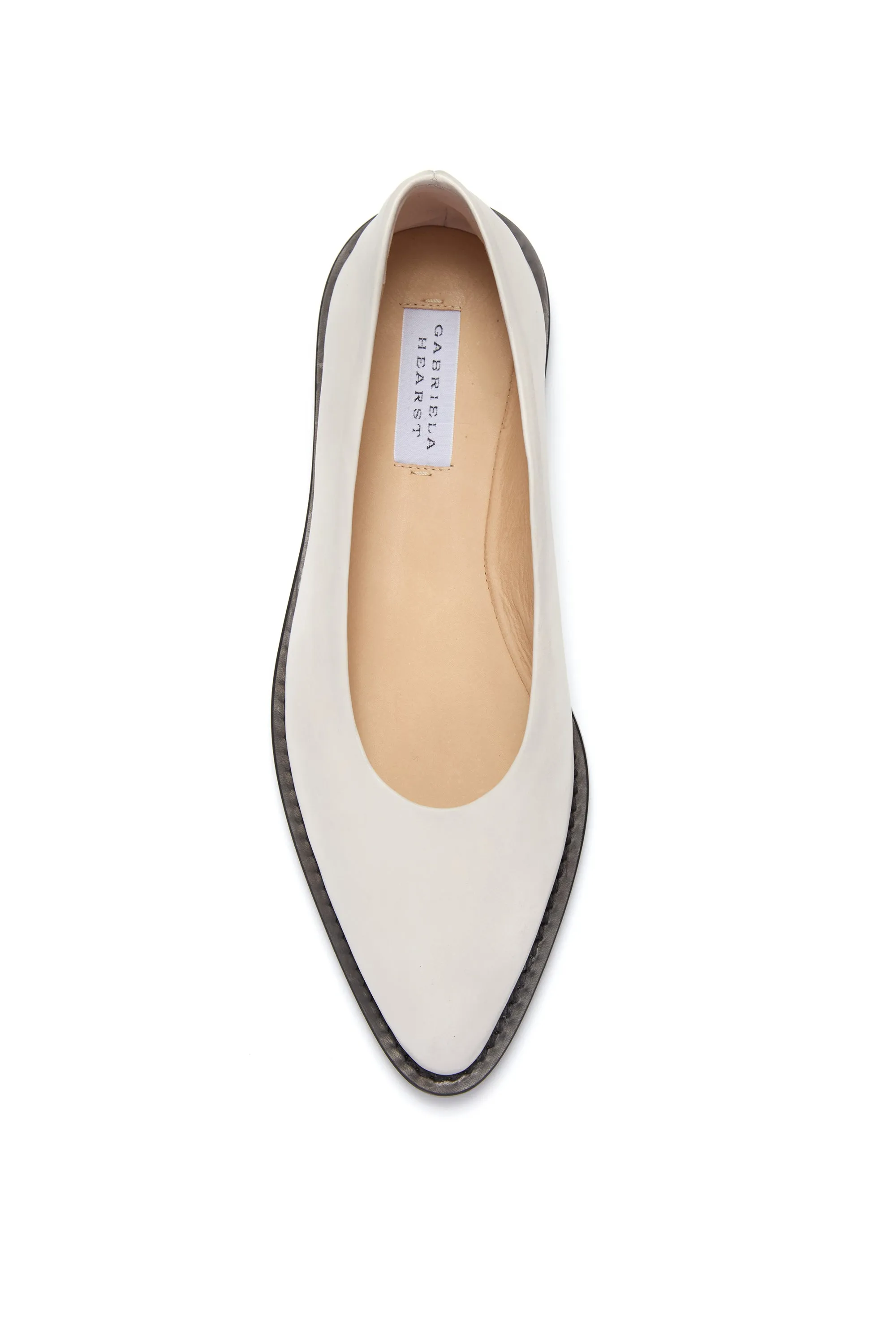 Stone Path Kati Ballerina Flat Shoe in Cream Leather