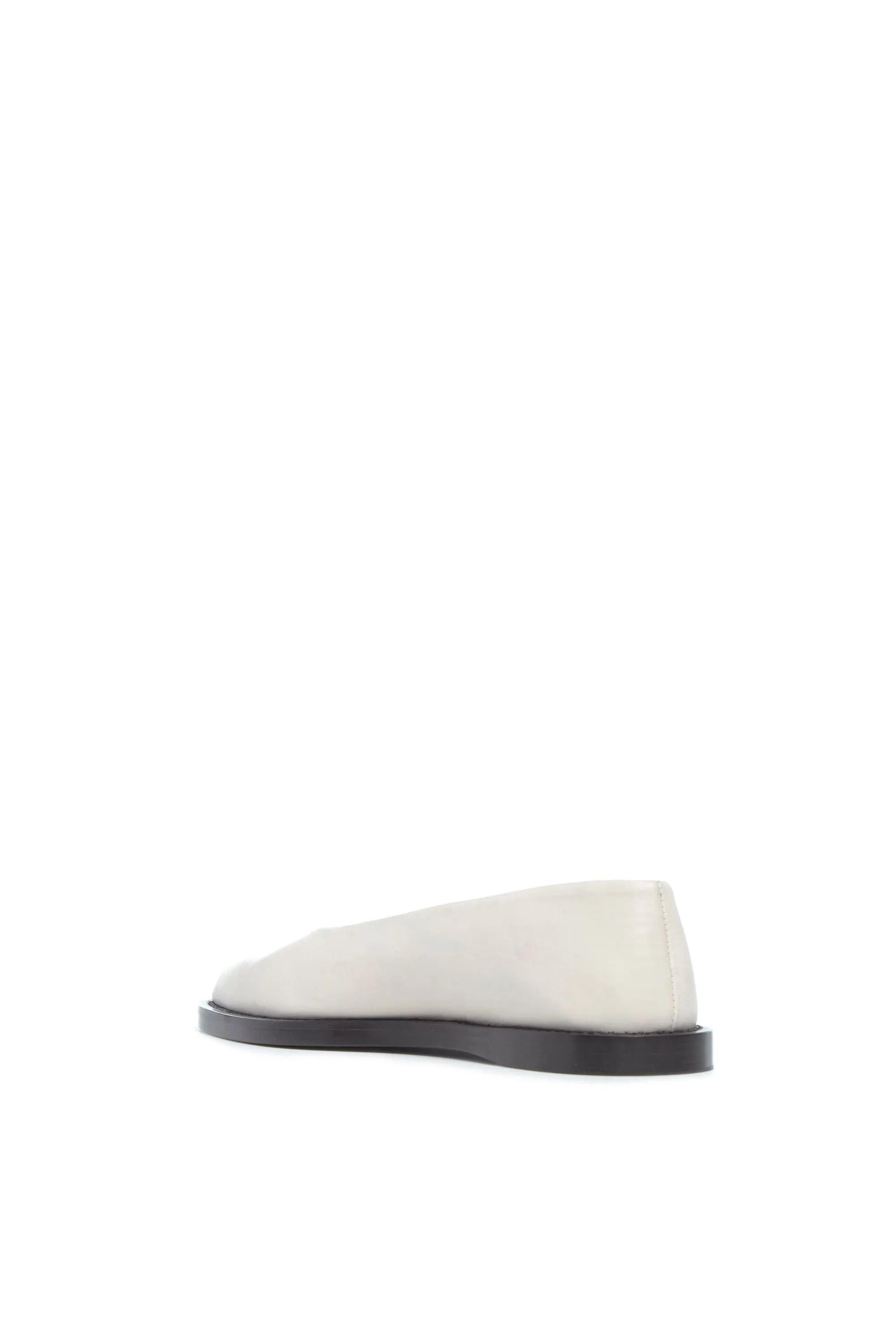 Kati Ballerina Flat Shoe in Cream Leather Relaxed Slip Happy Glow