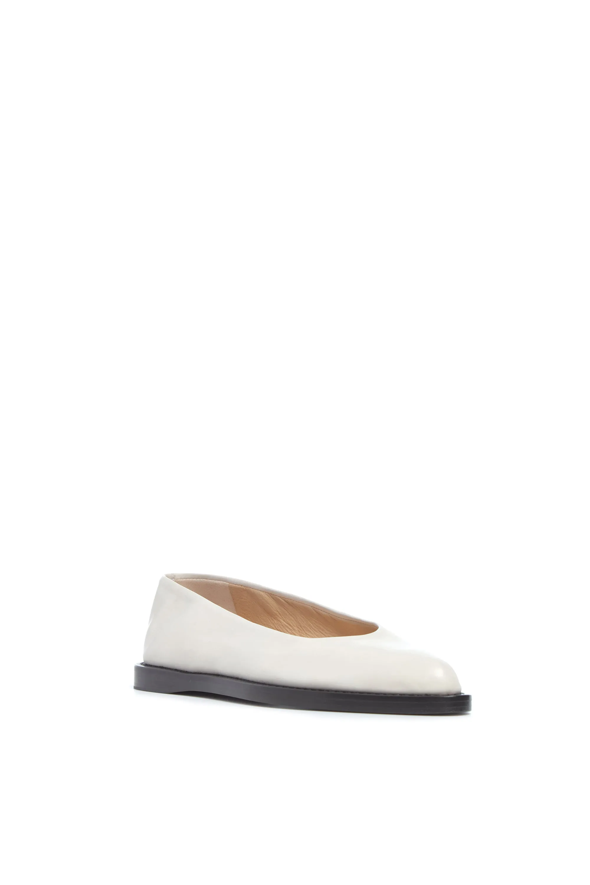 Kati Ballerina Flat Shoe in Cream Leather mesh ventilation Dusk Light