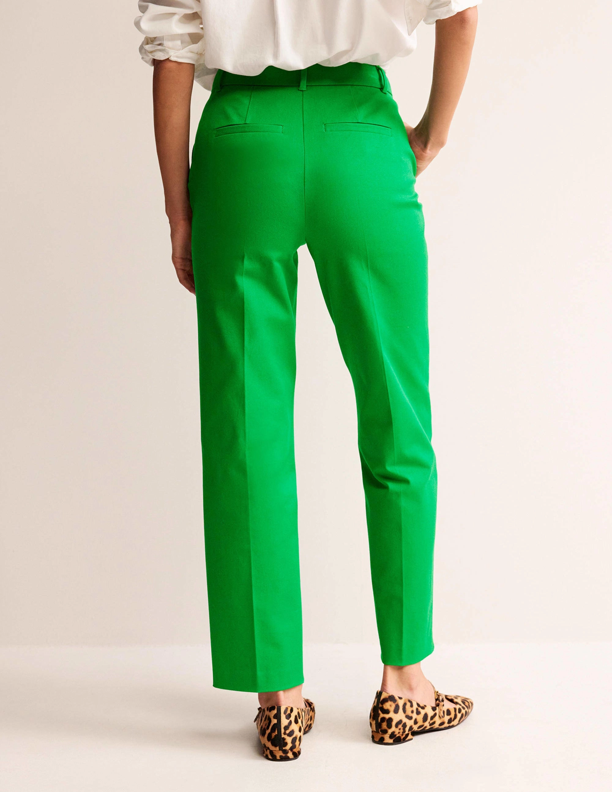 Stretch Fit Kew Bi-Stretch Trousers-Green Tambourine