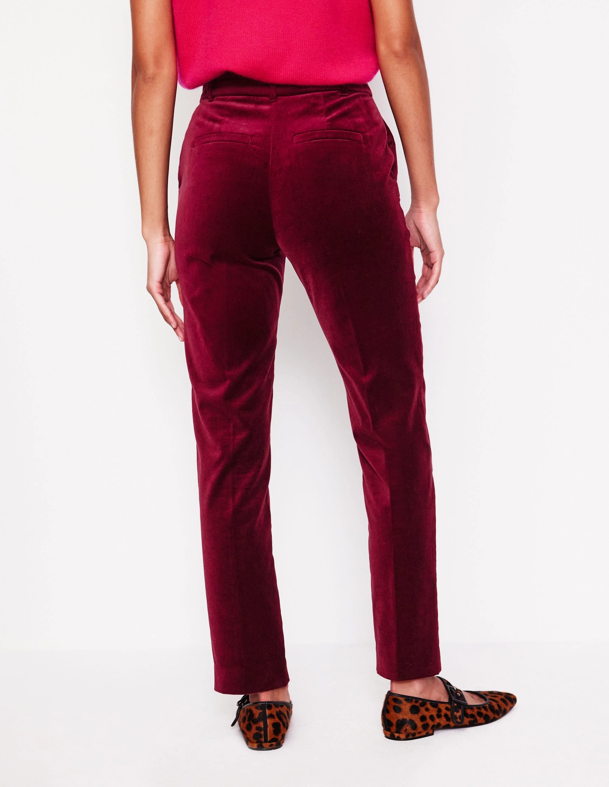 Slim Stretch Fit Modular Pocket System Kew Velvet Trousers-Cabernet
