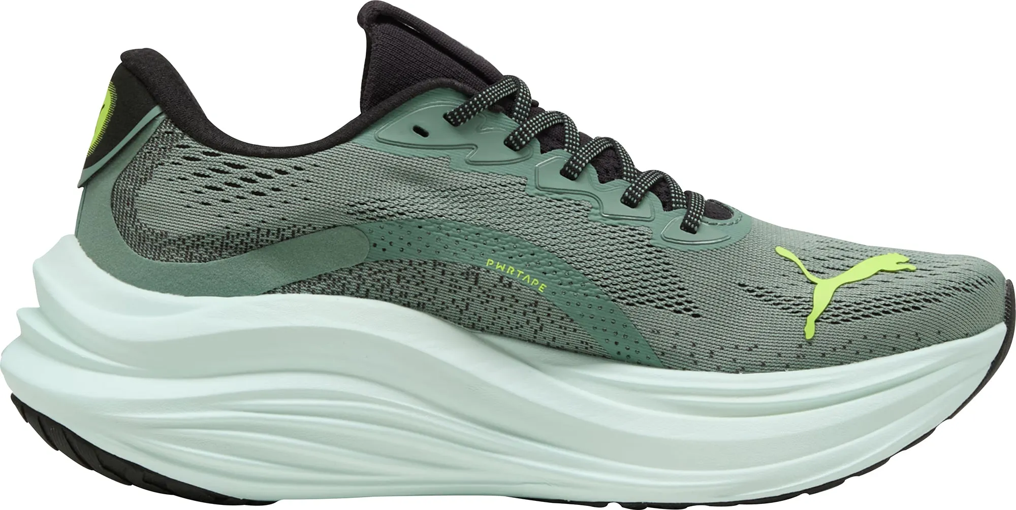 Puma MagMax Nitro Mens Running Shoes - Green running in a meadow shoes
