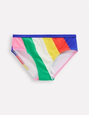 Holiday Style Patterned Bikini Bottoms-Multi Rainbow Swirl