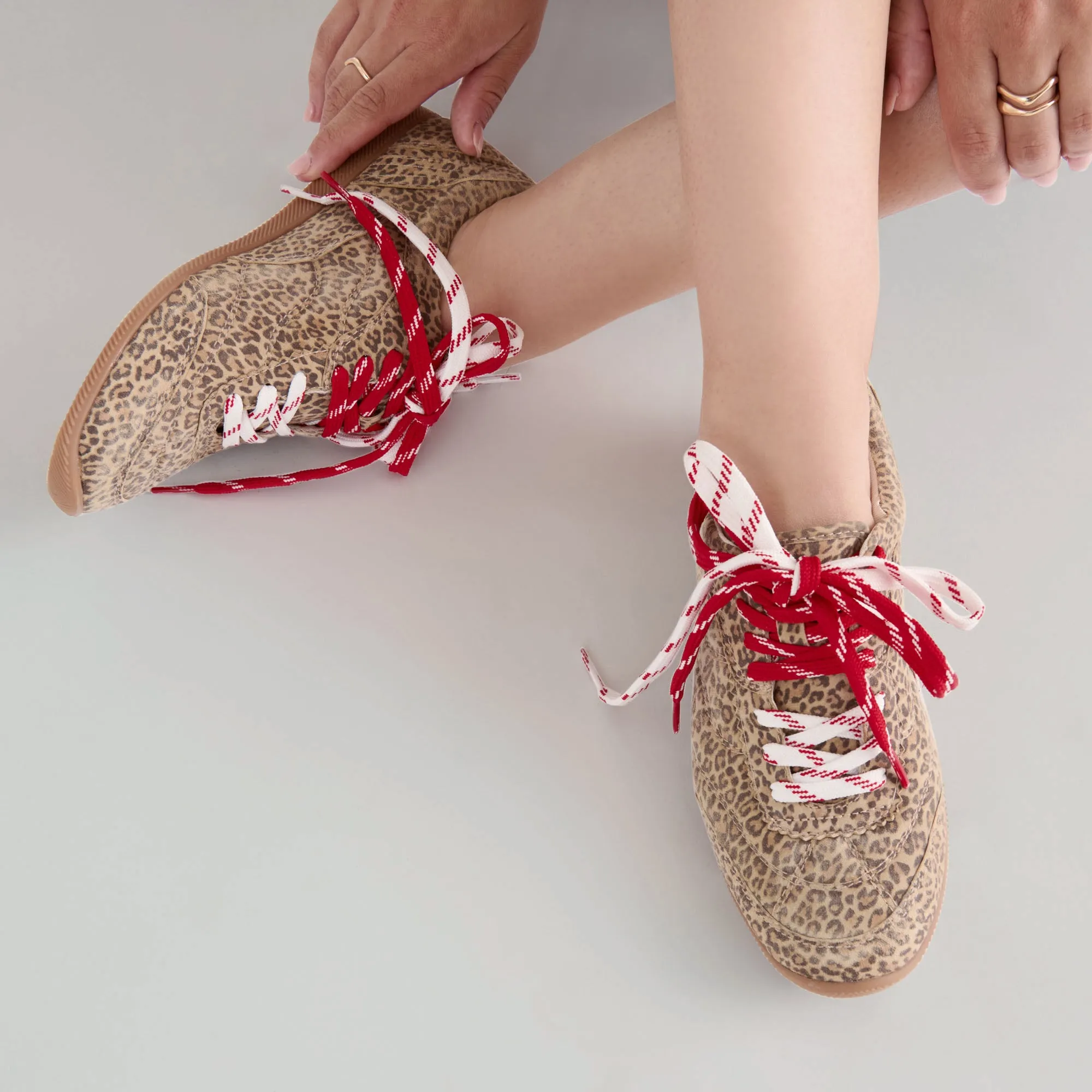 LAINI SNEAKERS TAN LEOPARD PRINTED SUEDE Daily Walking