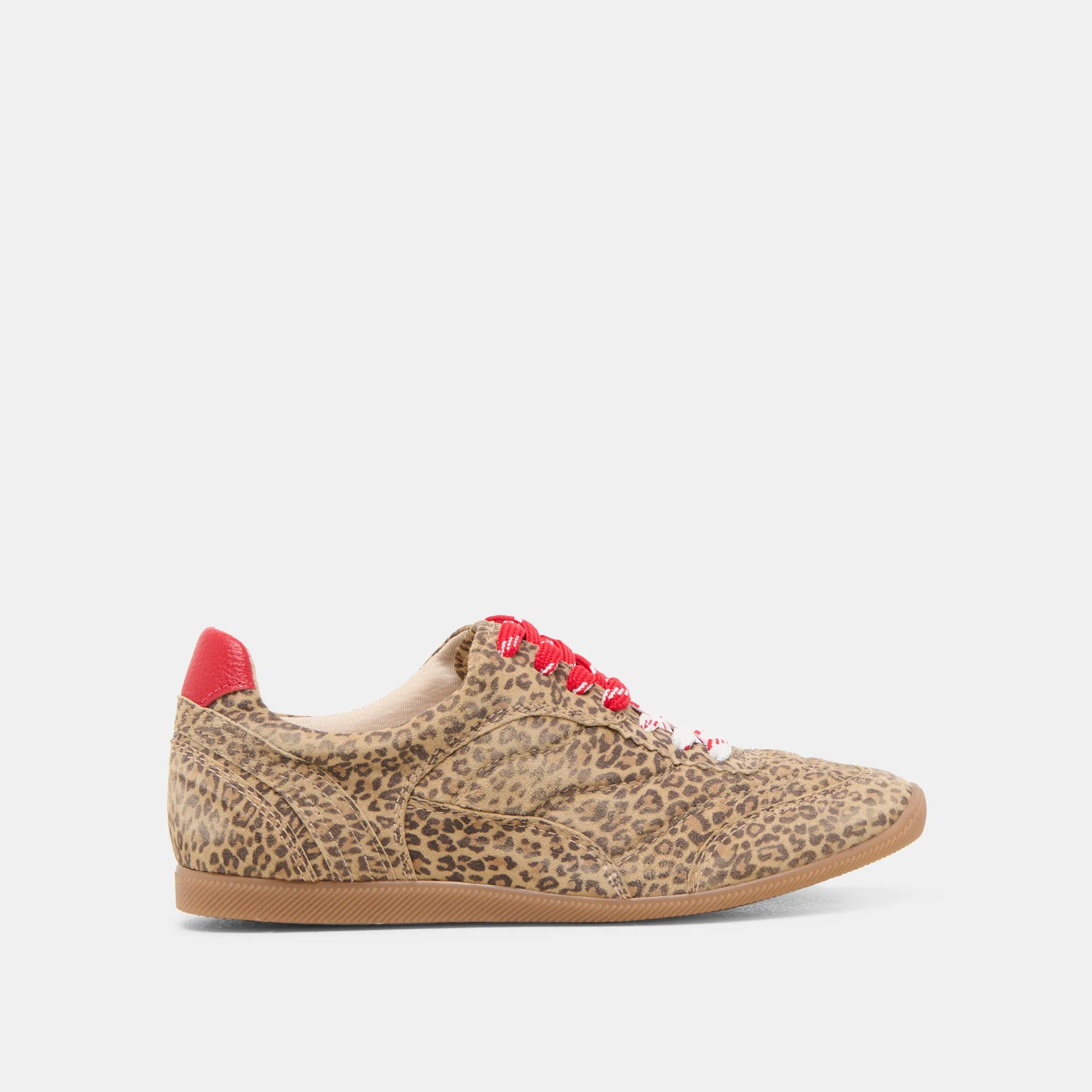 LAINI SNEAKERS TAN LEOPARD PRINTED SUEDE Thermoplastic Bonding Woven Reinforcement