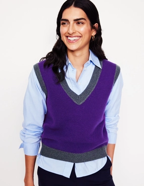 Olivia Merino Tank-Ameythyst Purple, Colourblock Relax Daily Under Cover