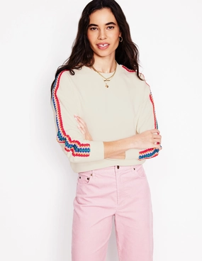 Chill Mode Fit Emi Crochet Sweatshirt-Ivory